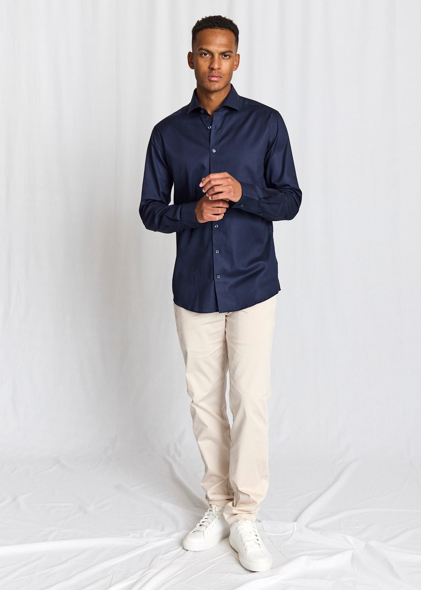 BS Miles Slim Fit Shirt - Navy