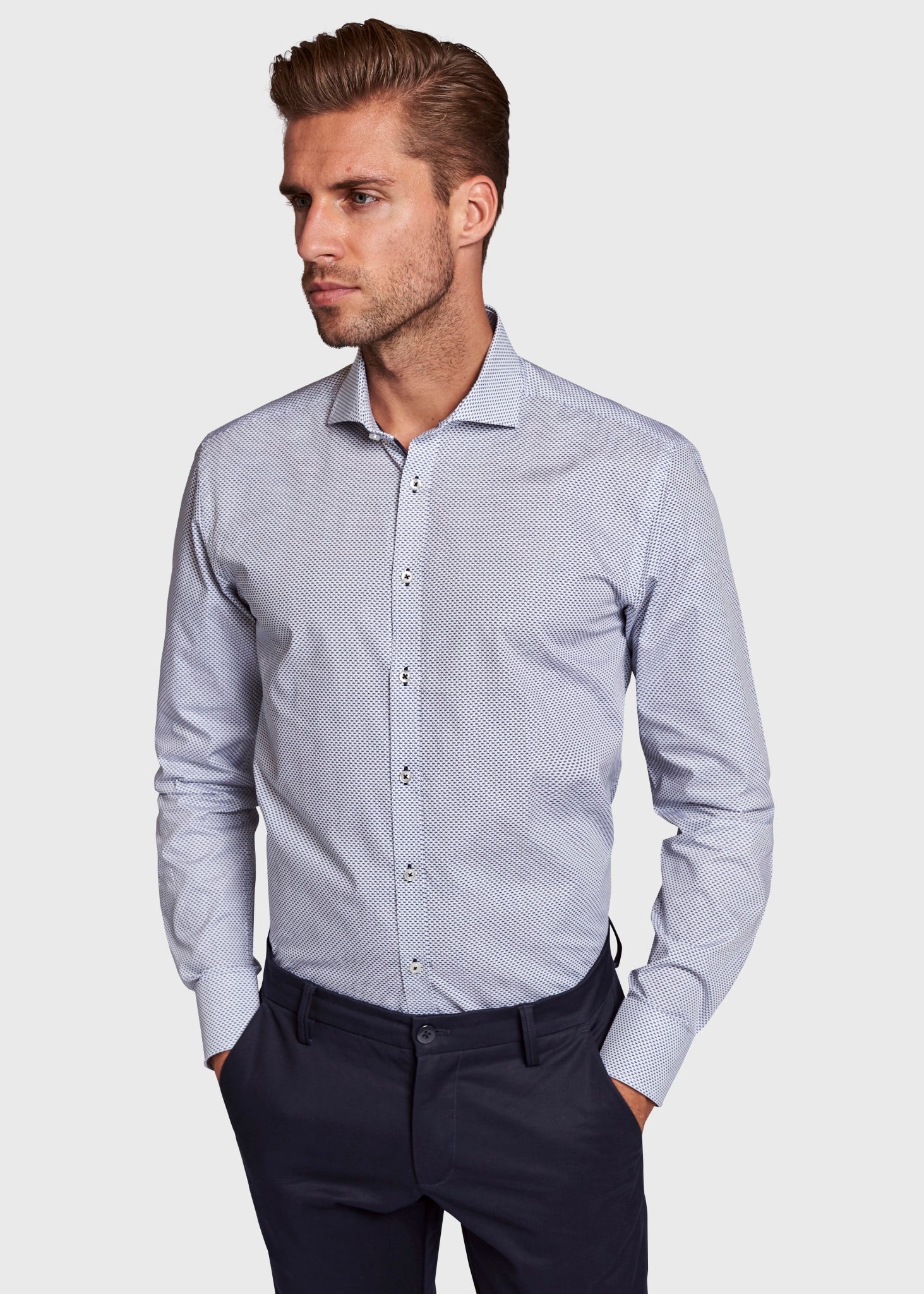 BS Skyler Slim Fit Skjorte - Navy