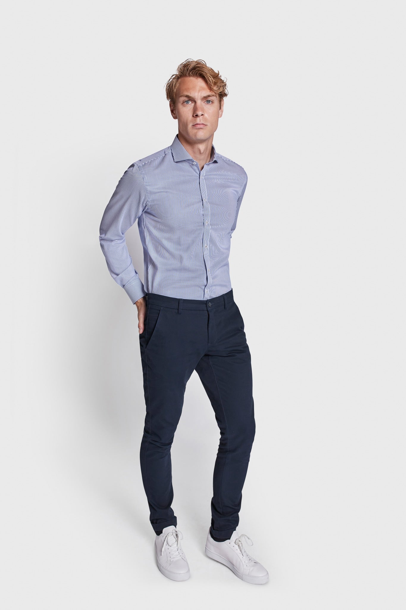 BS Abraham Slim Fit Skjorte - Blue