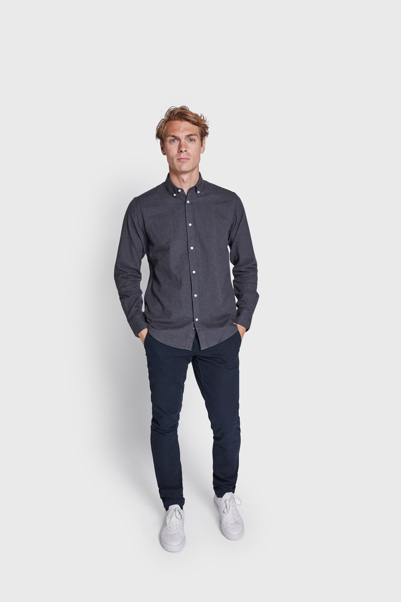 BS Jobe Casual Slim Fit Skjorte - Dark Grey