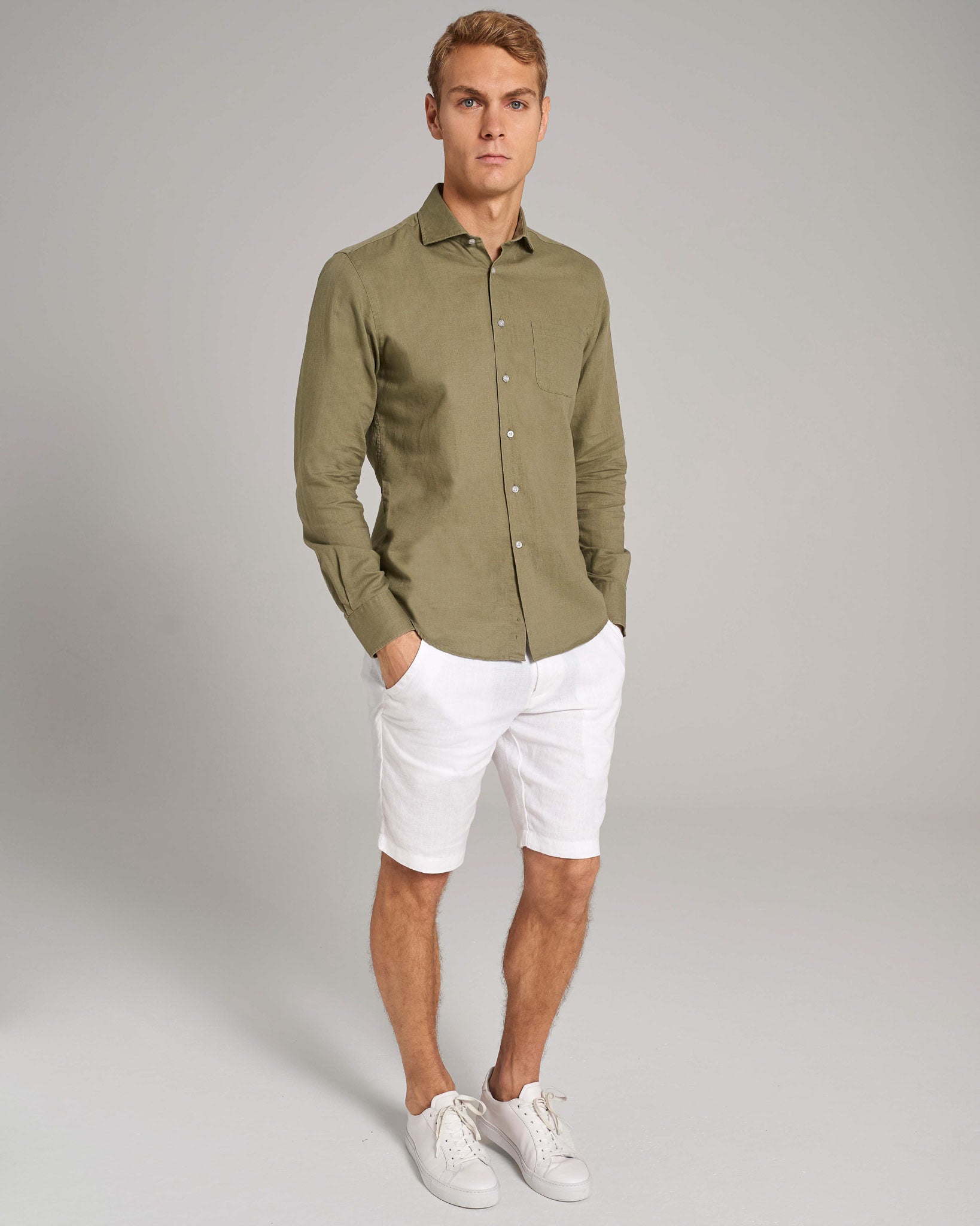 BS Ricciardo Casual Slim Fit Skjorte - Army