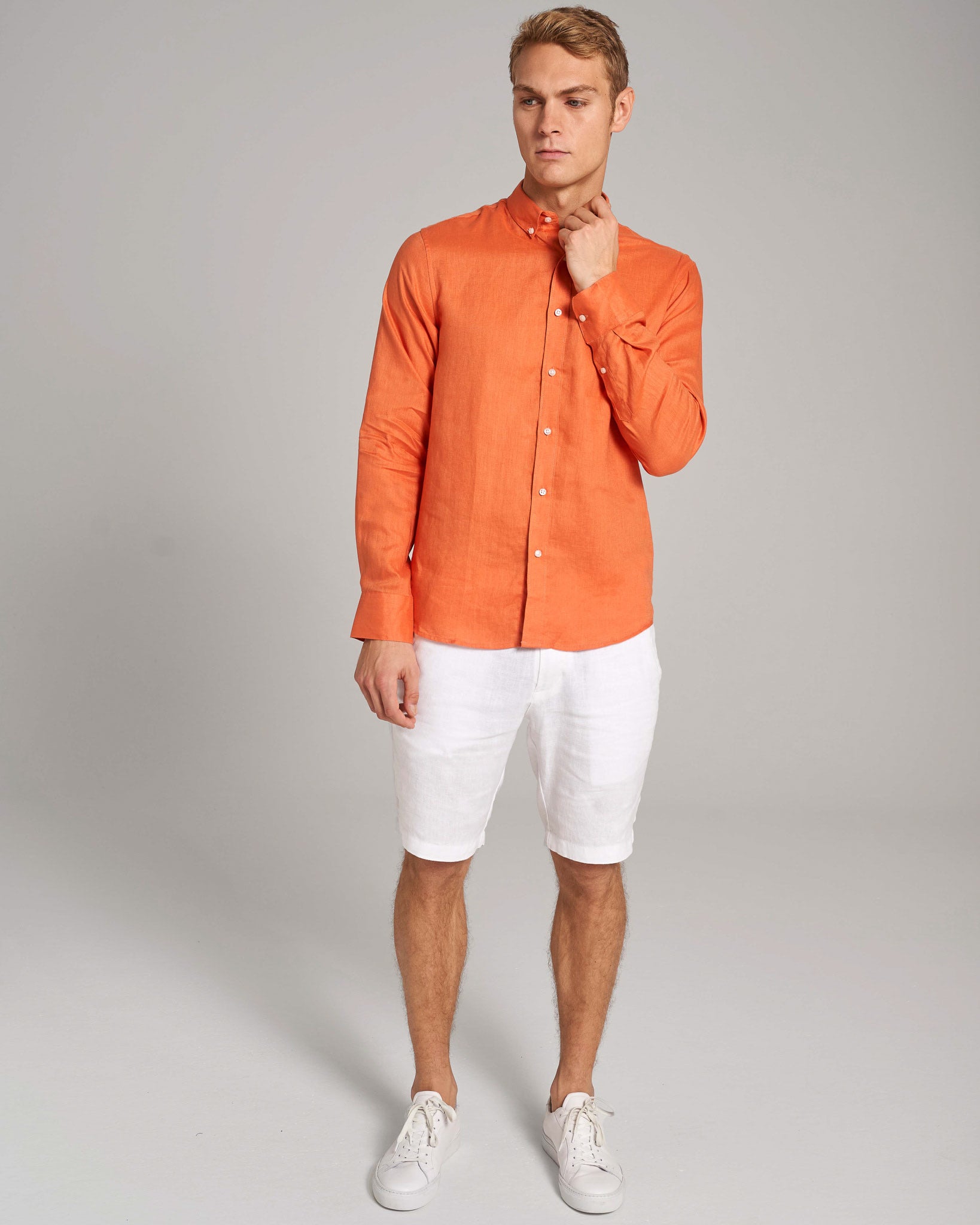 BS Sainz Casual Slim Fit Skjorte - Orange