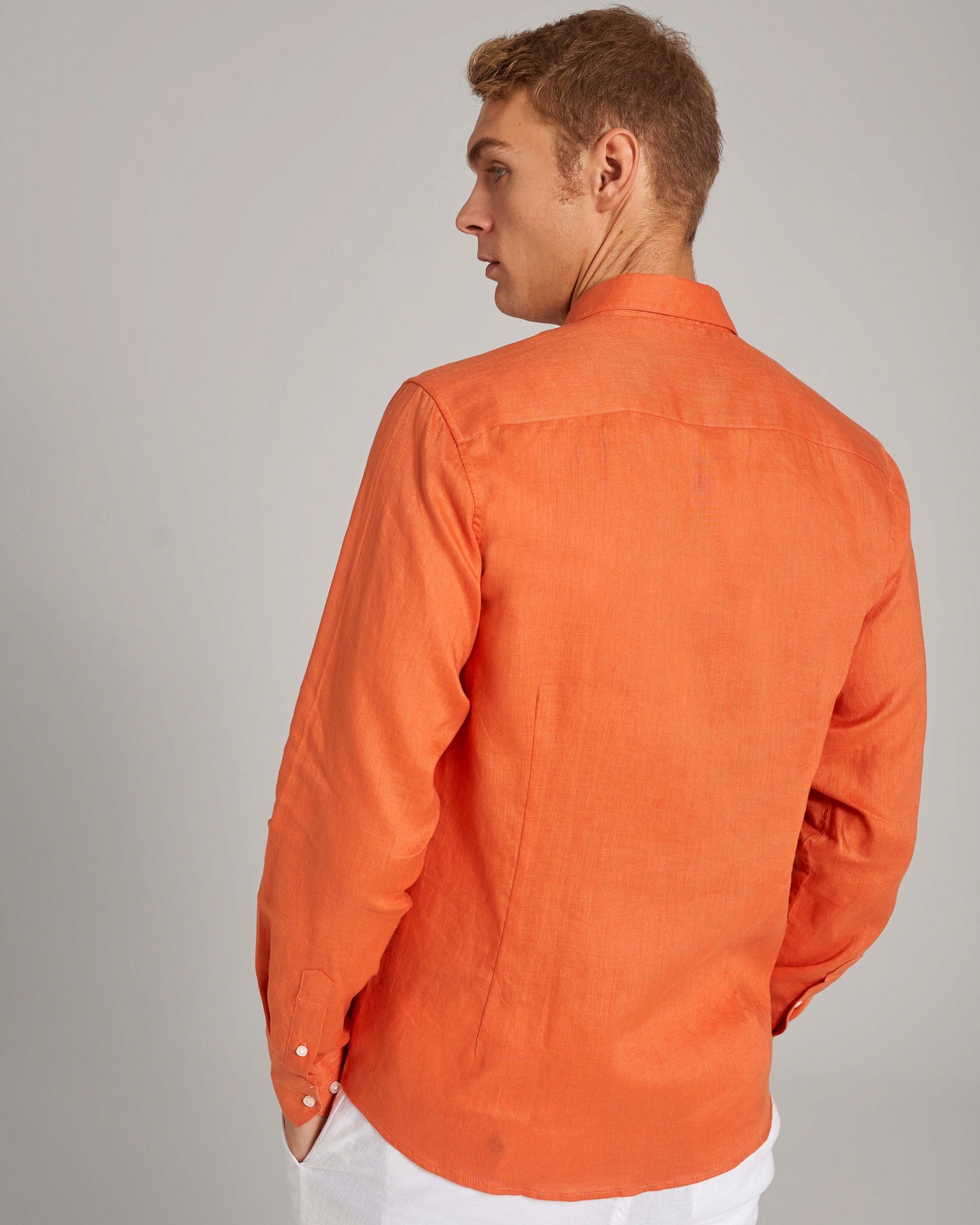 BS Sainz Casual Slim Fit Skjorte - Orange