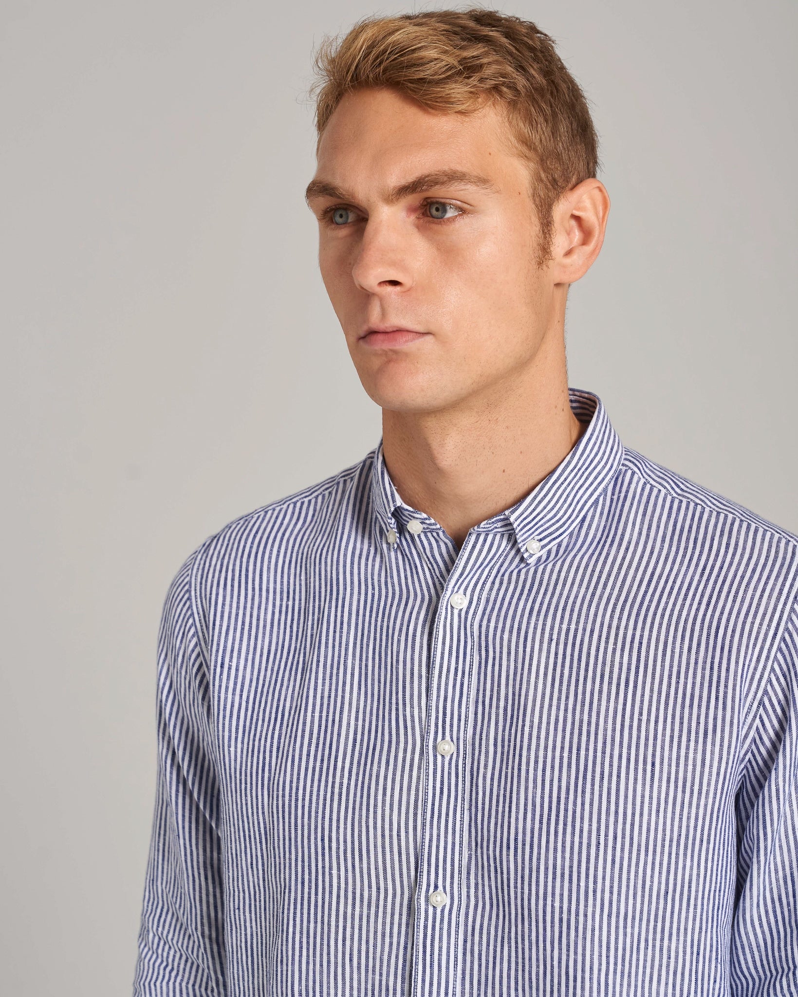 BS Bottas Casual Slim Fit Skjorte - Navy/White