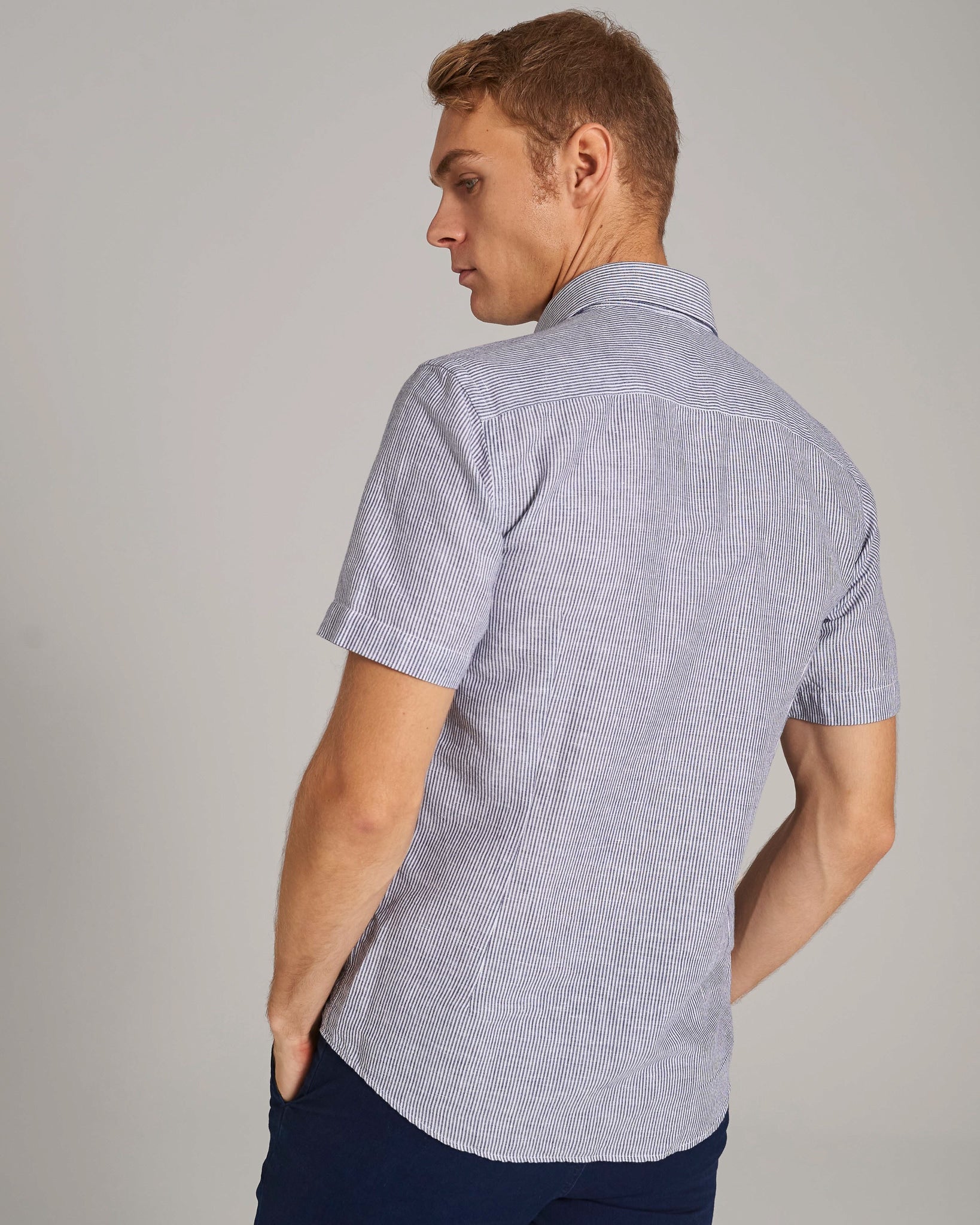 BS Hamilton Casual Slim Fit Skjorte - Blue/White