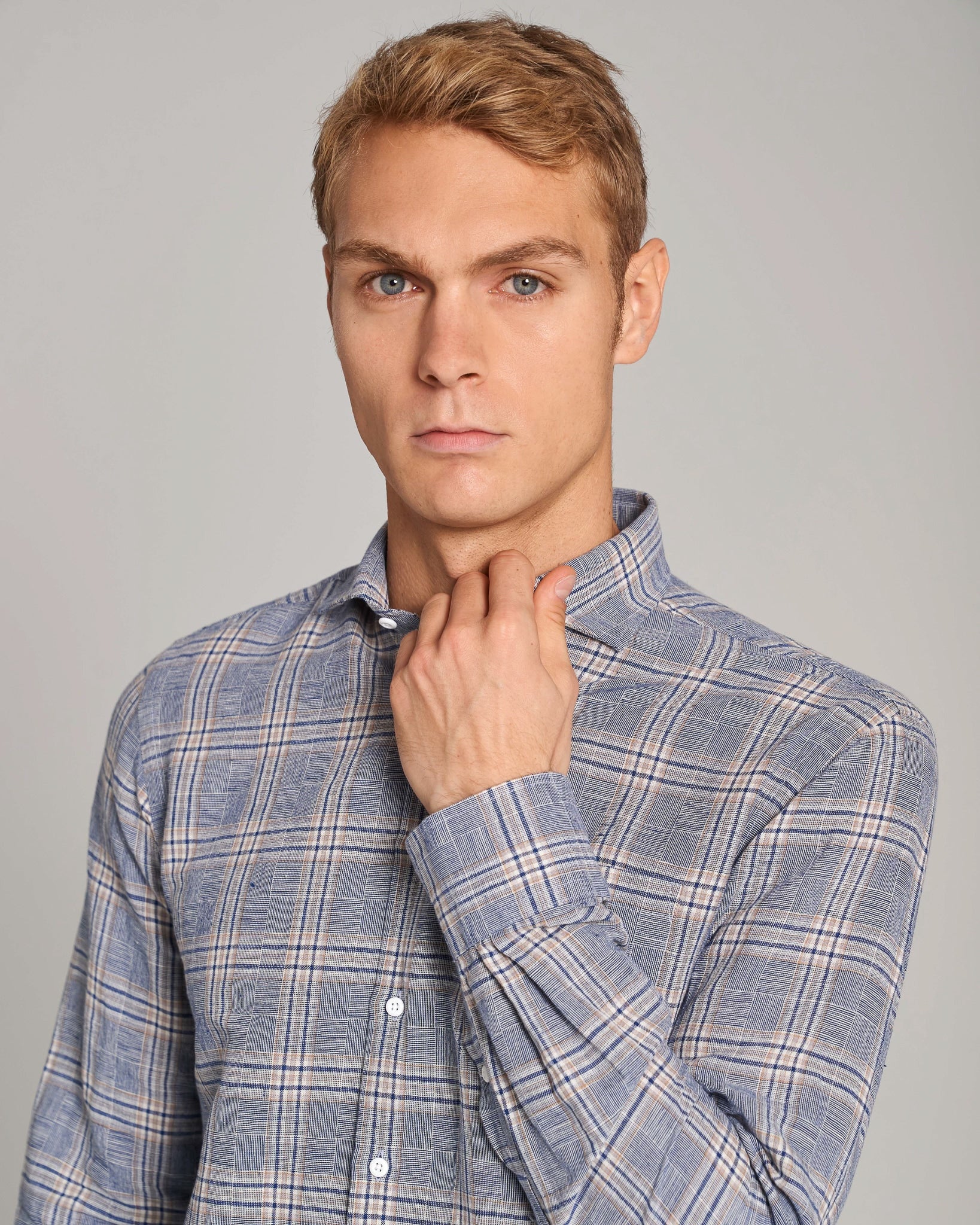 BS Vettel Casual Slim Fit Skjorte - Blue