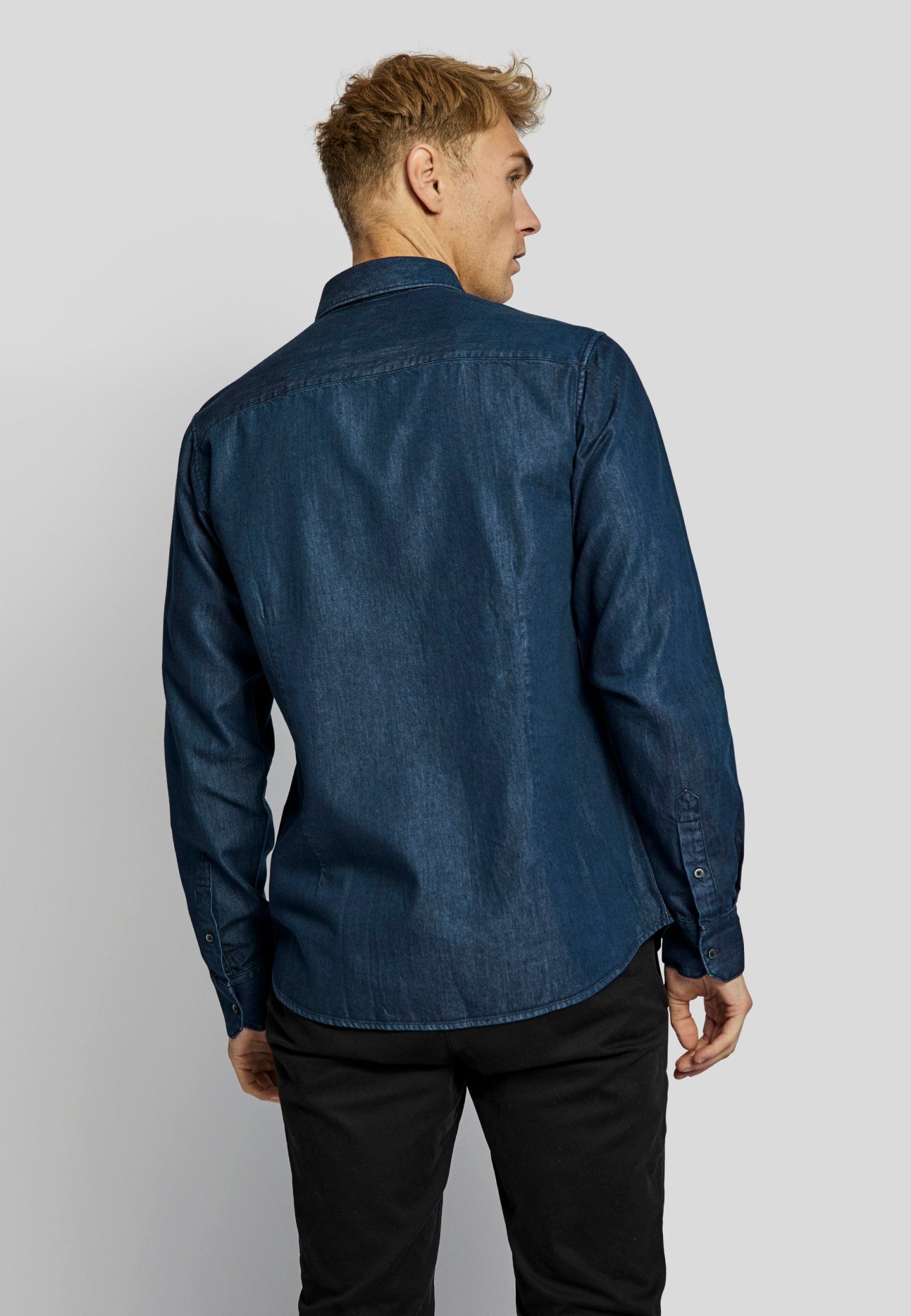 BS Elverum casual slim fit shirt - Indigo