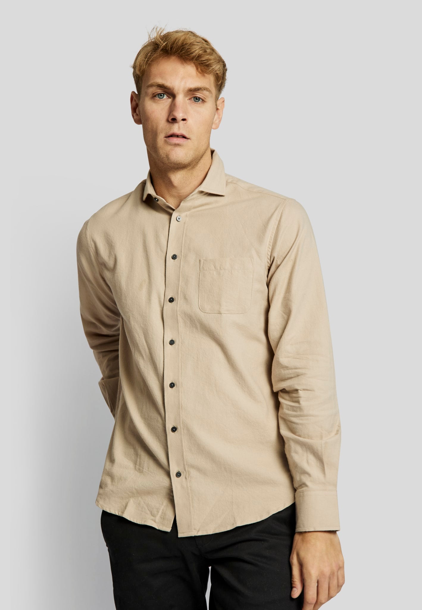 BS Halden casual slim fit Skjorte - Sand