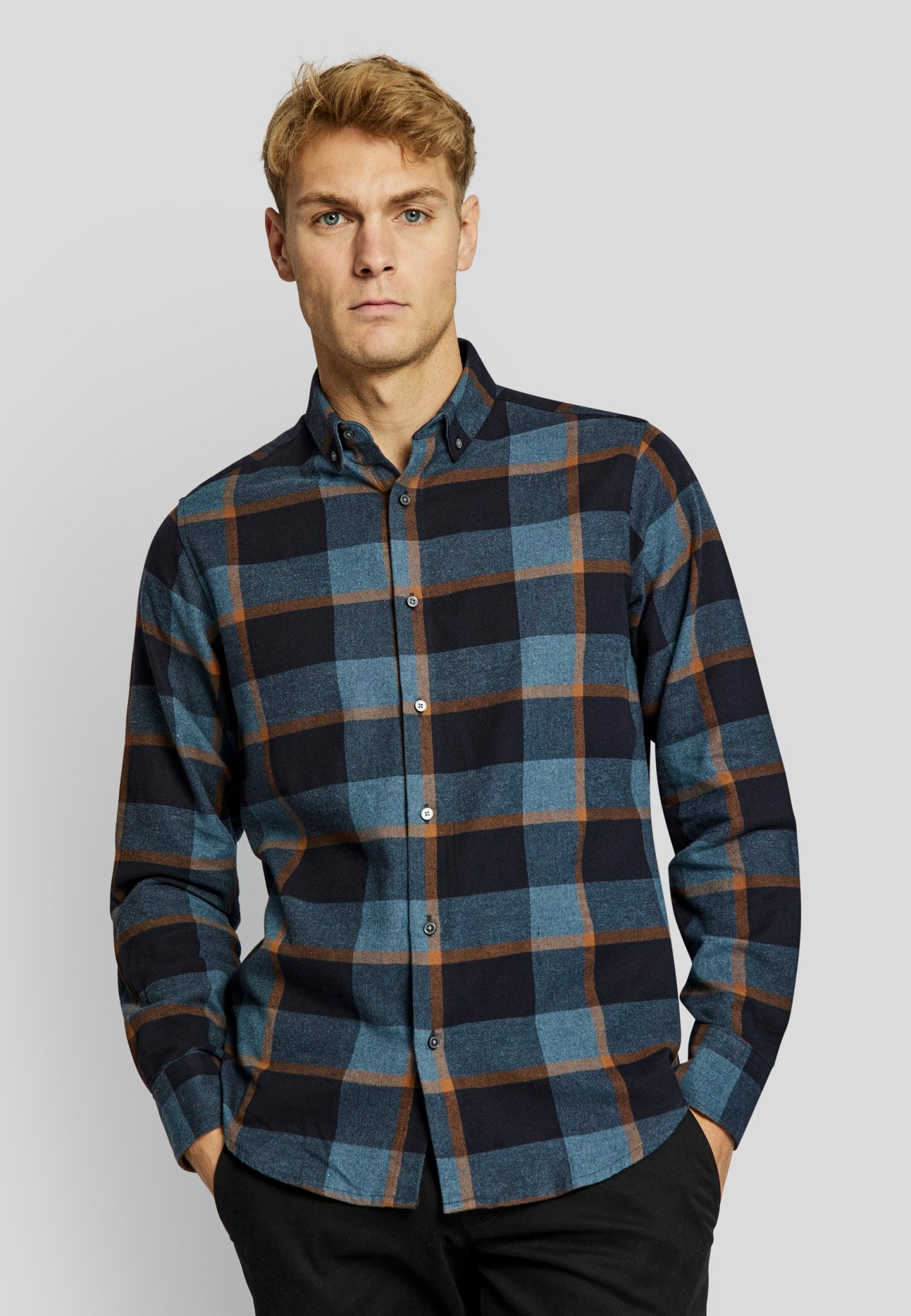 BS Lillestroem casual slim fit Skjorte - Dark Blue