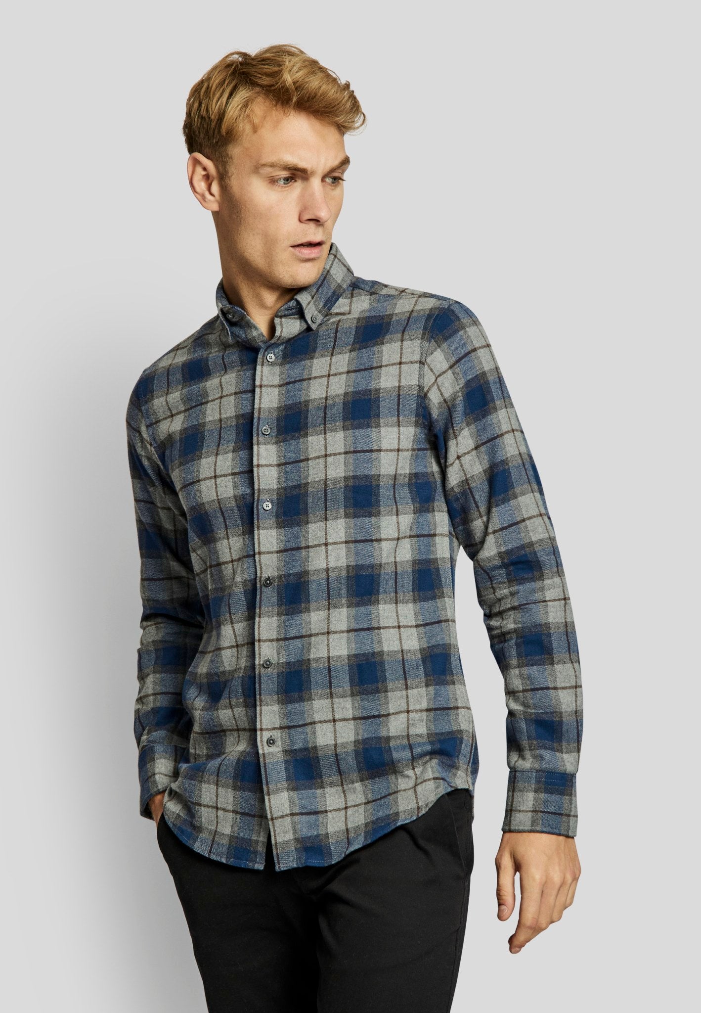BS Skien casual slim fit Skjorte - Blue