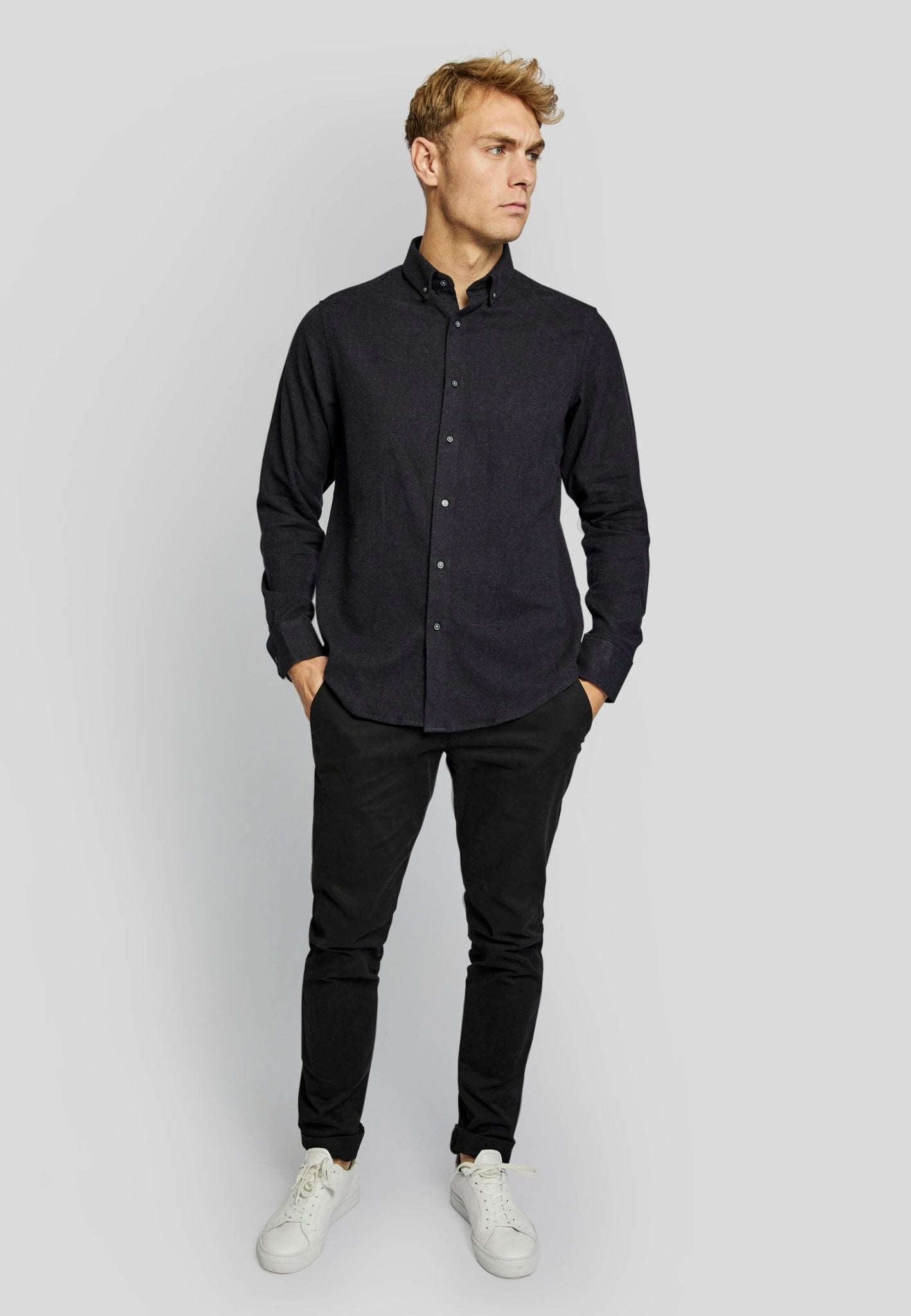 BS Tromsoe casual slim fit Skjorte - Charcoal