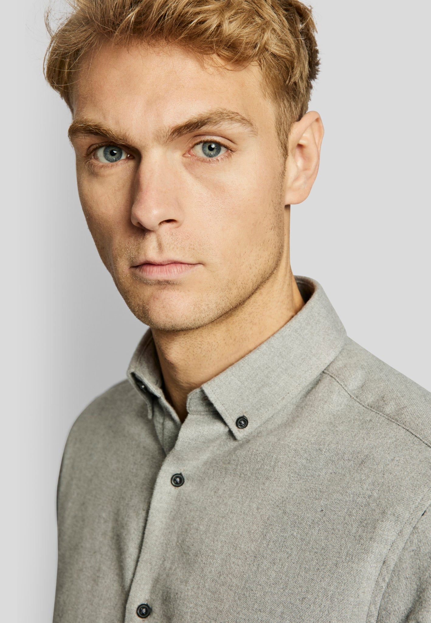 BS Tromsoe casual slim fit Skjorte - Light Grey