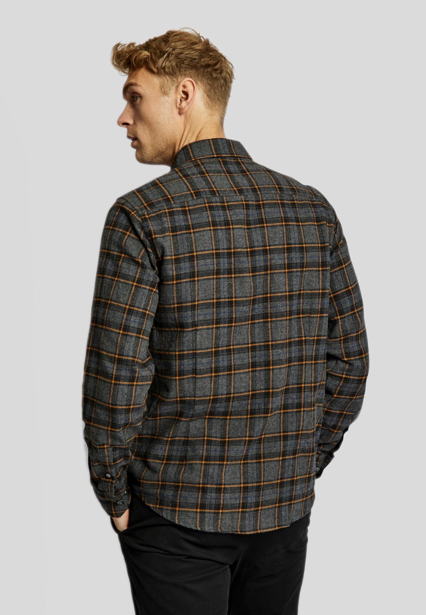 BS Hamar casual slim fit Skjorte - Dark Grey