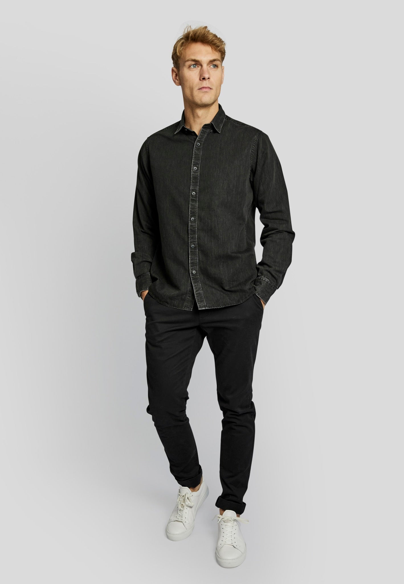 BS Sola casual modern fit Skjorte - Black