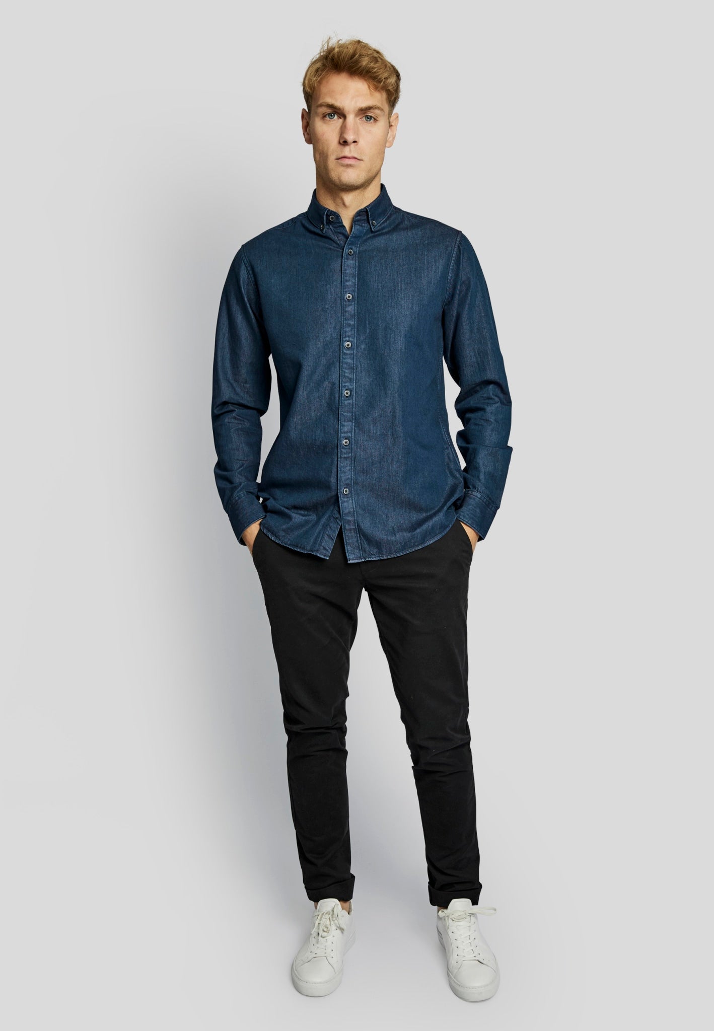 BS Sola casual modern fit Skjorte - Indigo