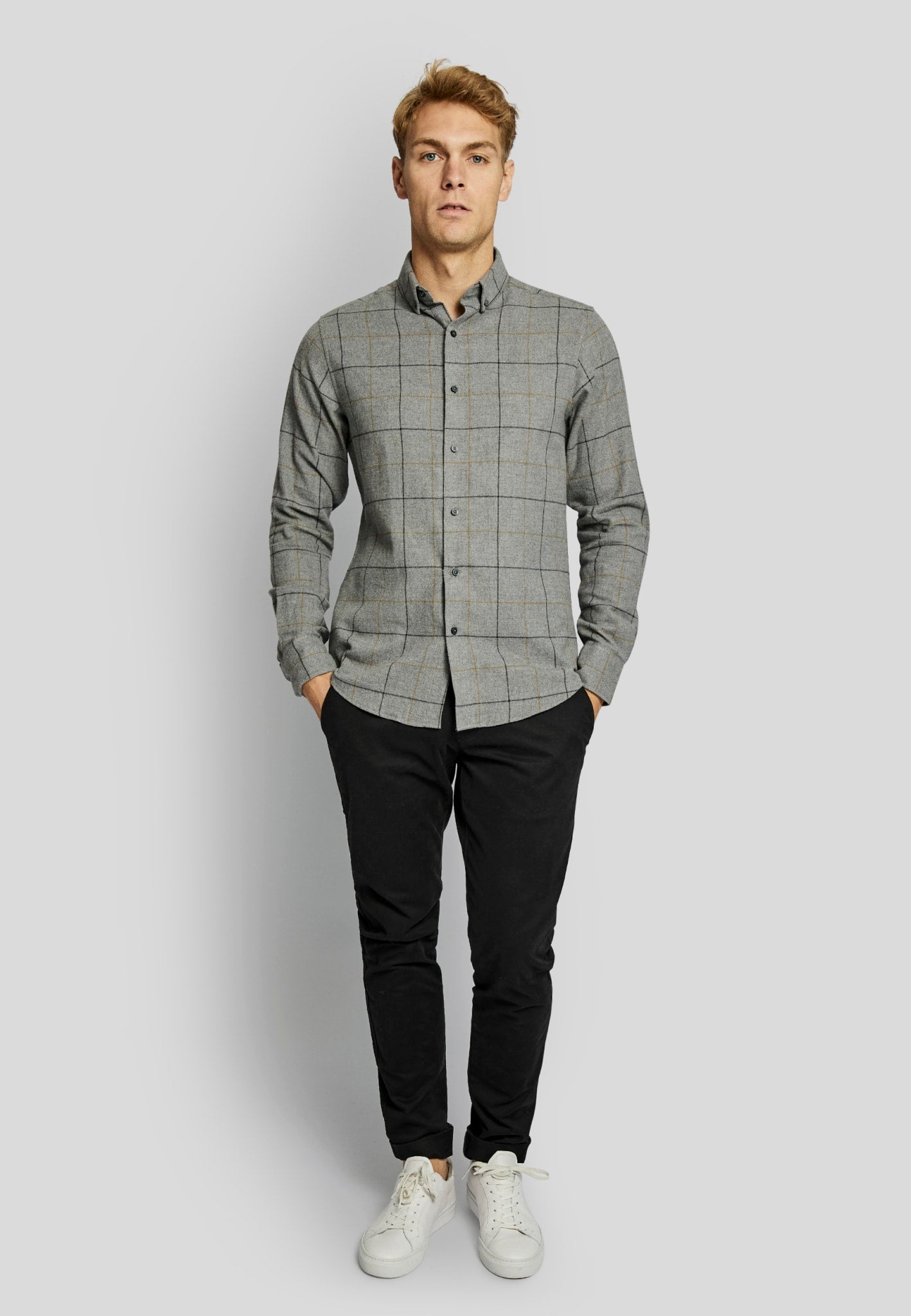 BS Frederiksstad casual modern fit Skjorte - Grey