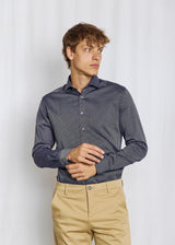 BS Gray Slim Fit Shirt - Navy