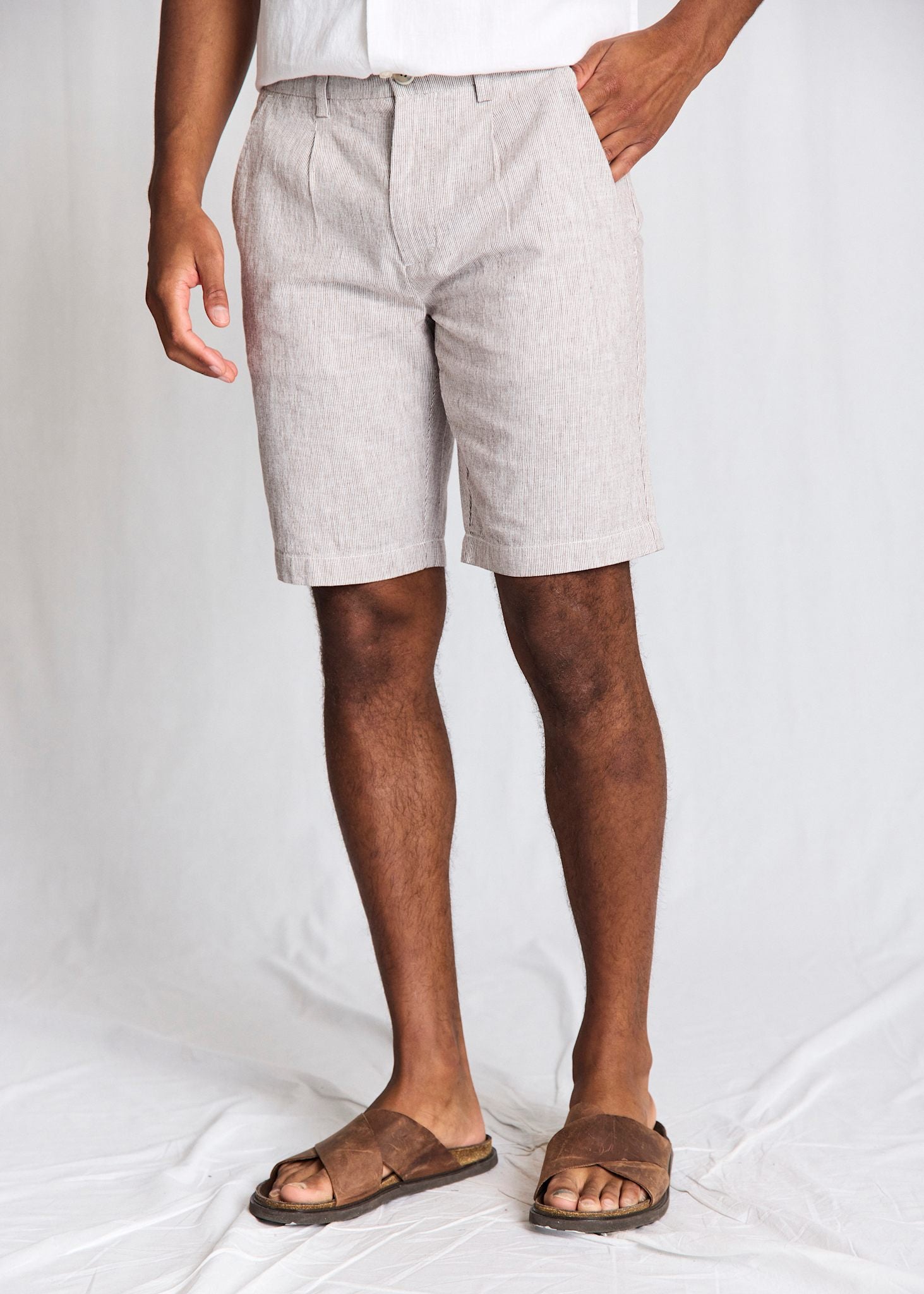 BS Darion Regular Fit Shorts - Brown/White