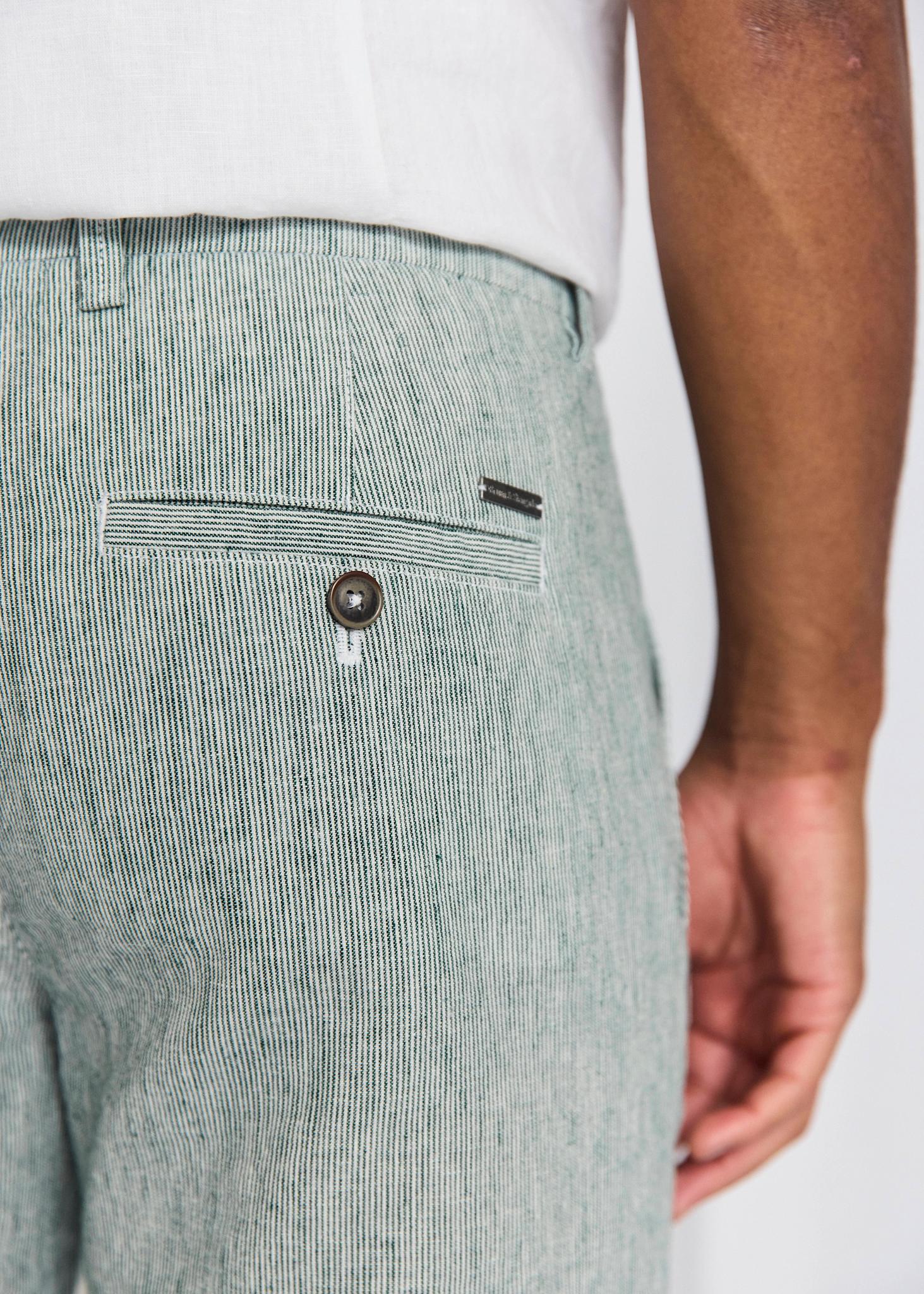 BS Darion Regular Fit Shorts - Rain Forrest/White