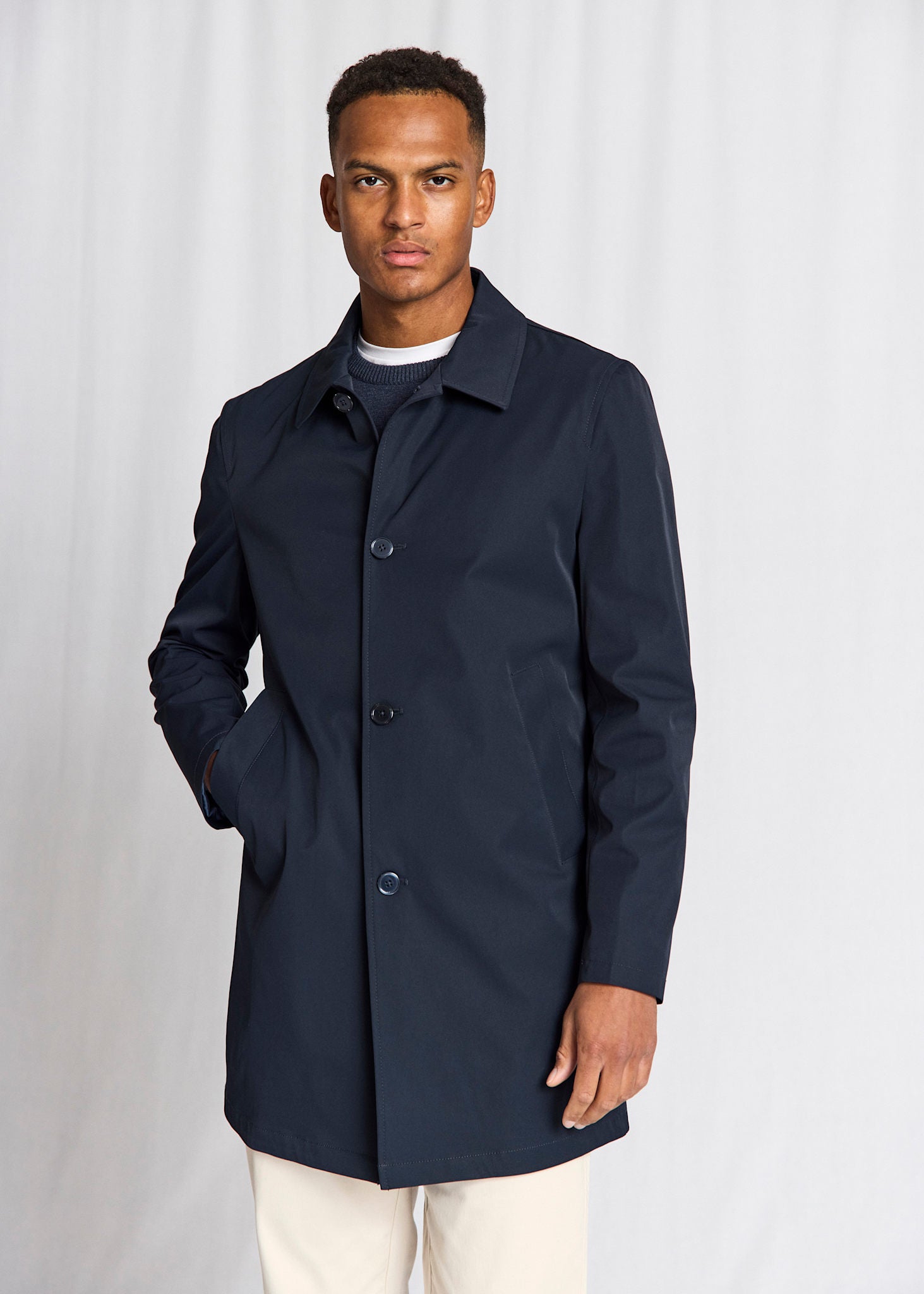 BS Novello Regular Fit Coat - Navy