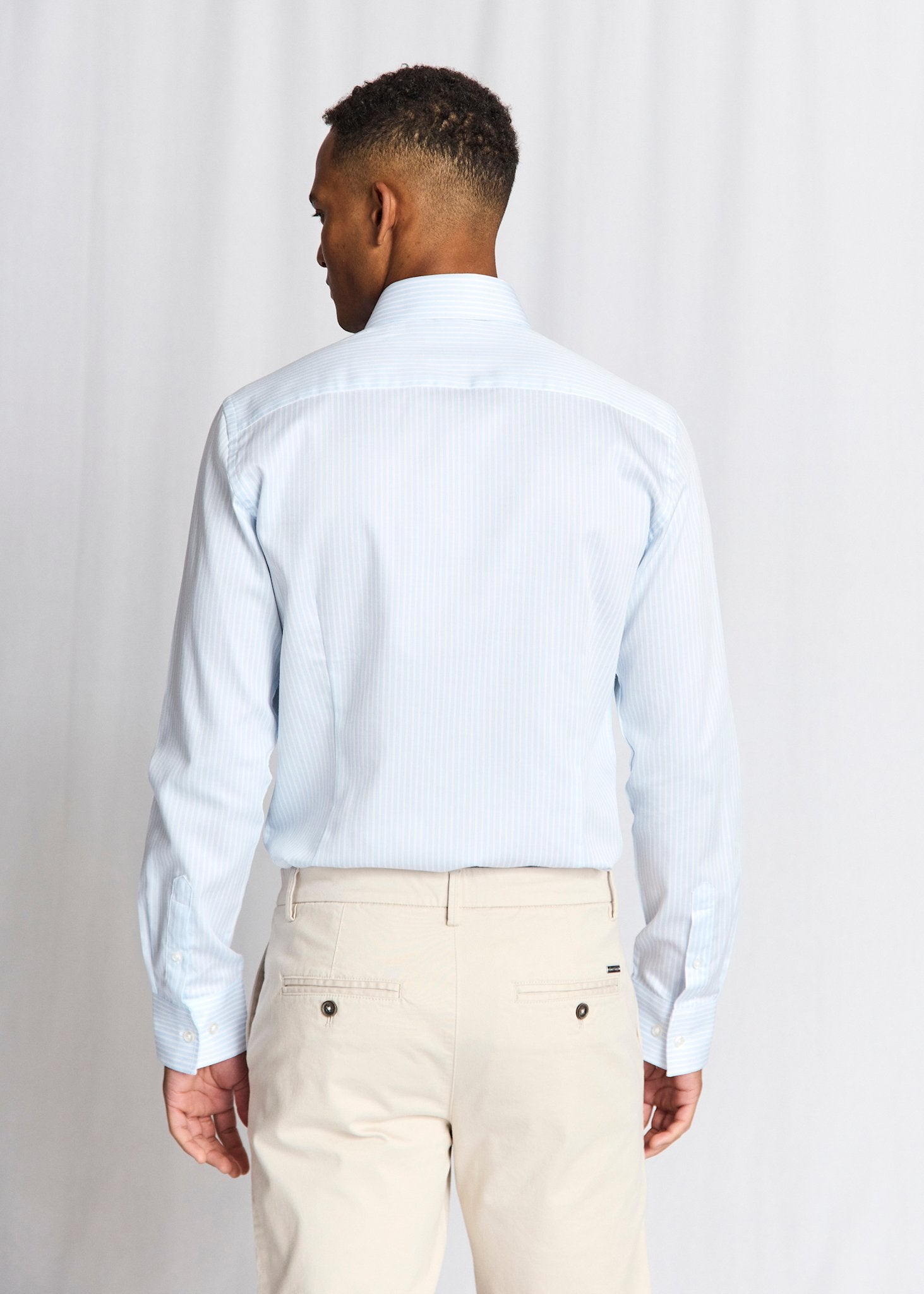 BS Borko Slim Fit Shirt - Light Blue/White