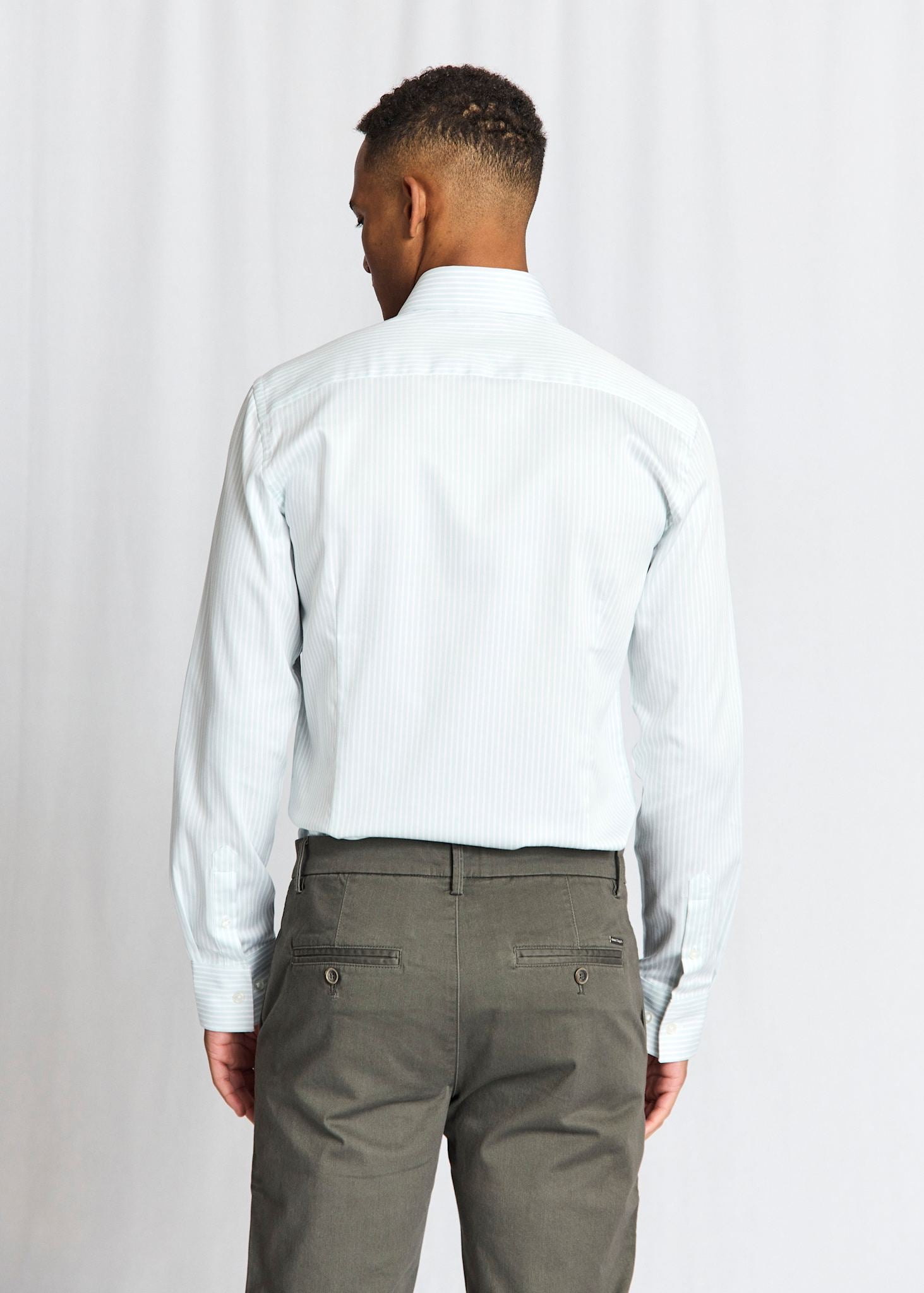 BS Ignacio Slim Fit Shirt - Light Green/White