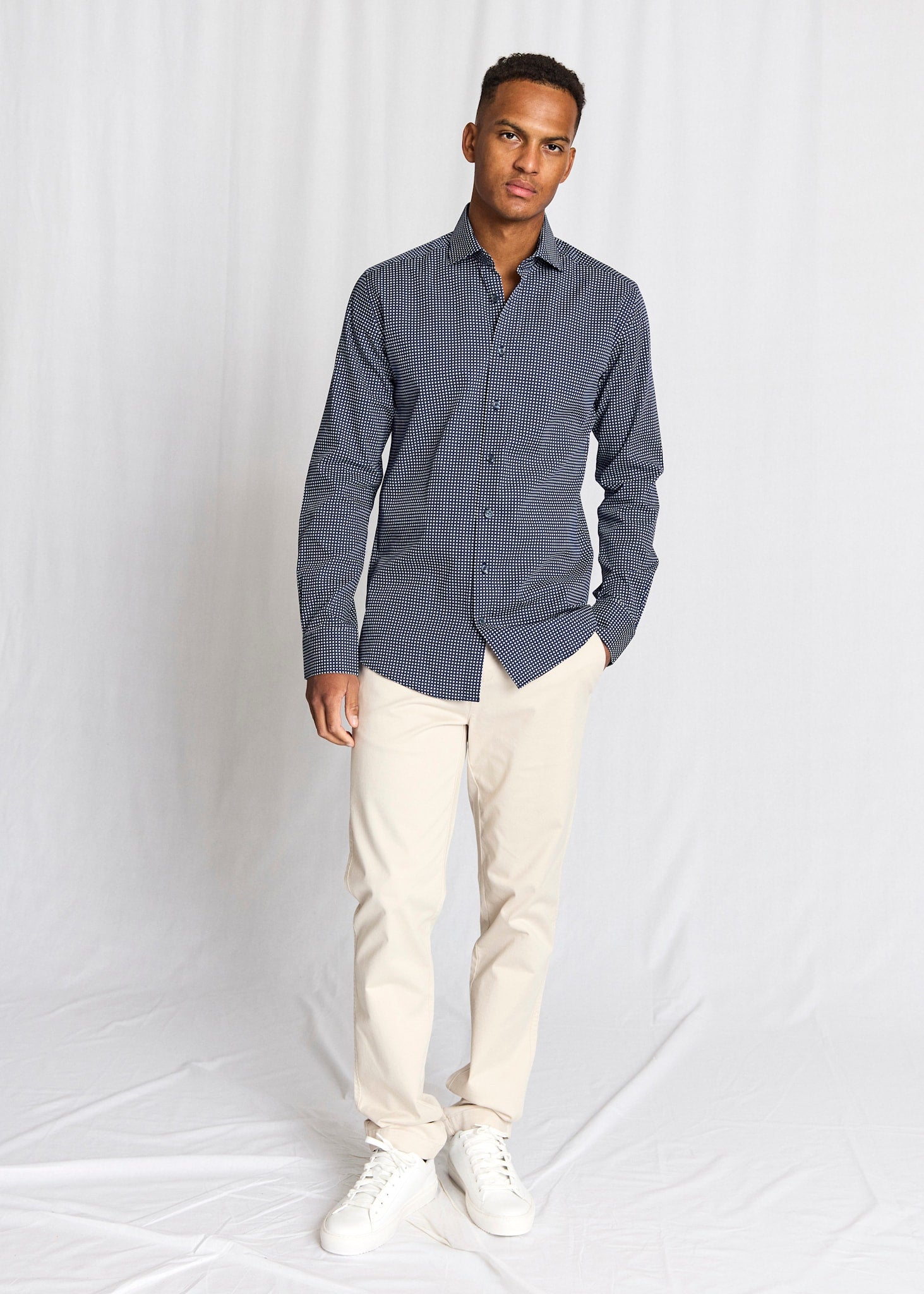 BS Karalek Slim Fit Shirt - Navy
