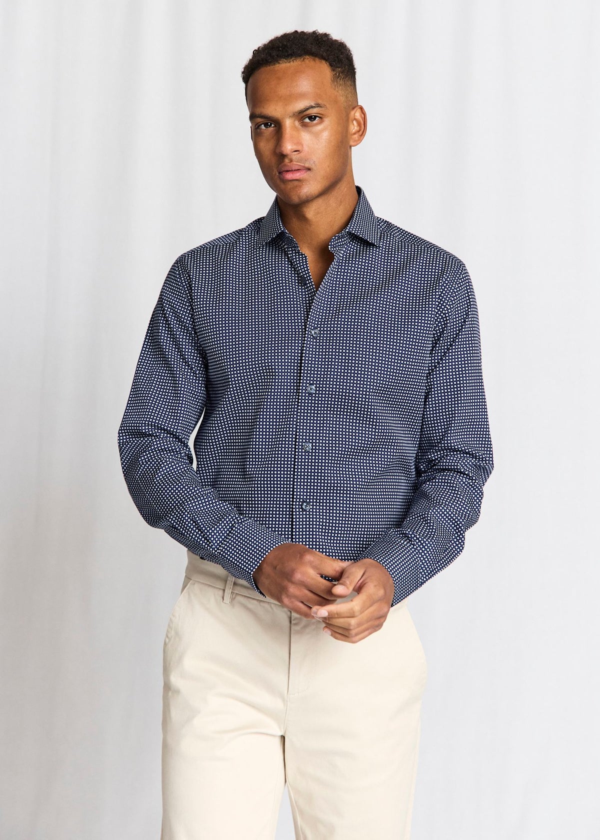BS Karalek Slim Fit Shirt - Navy
