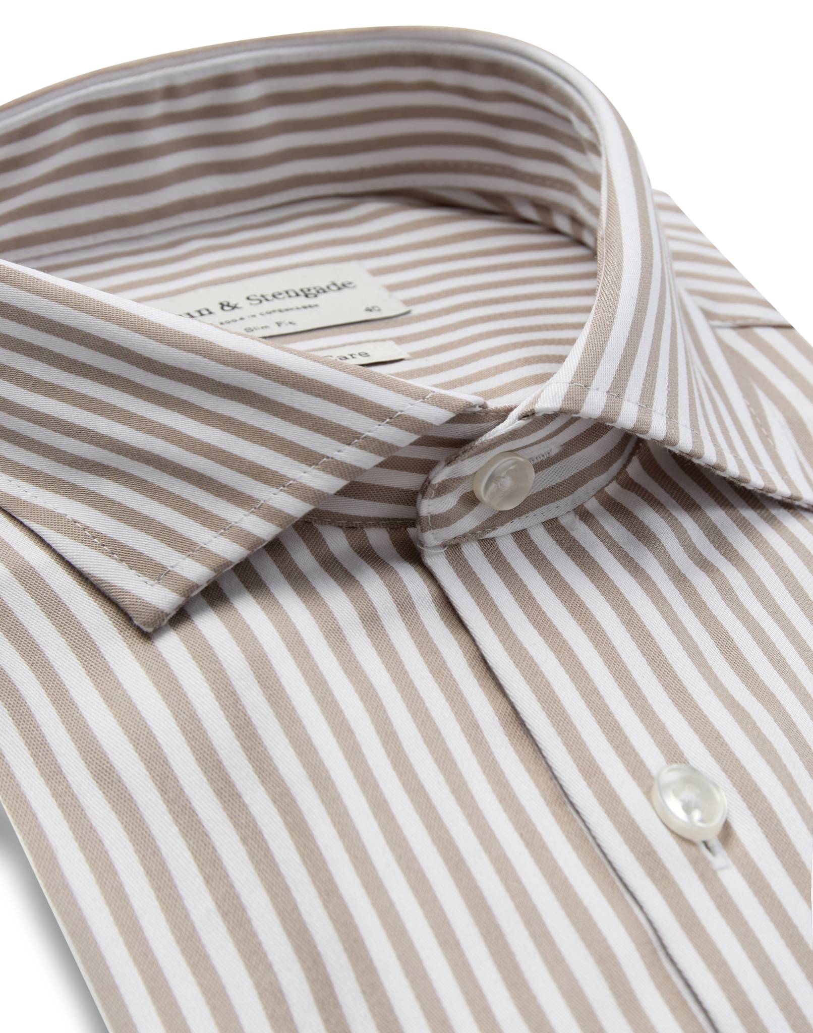 BS Kunkel Slim Fit Shirt - Sand/White