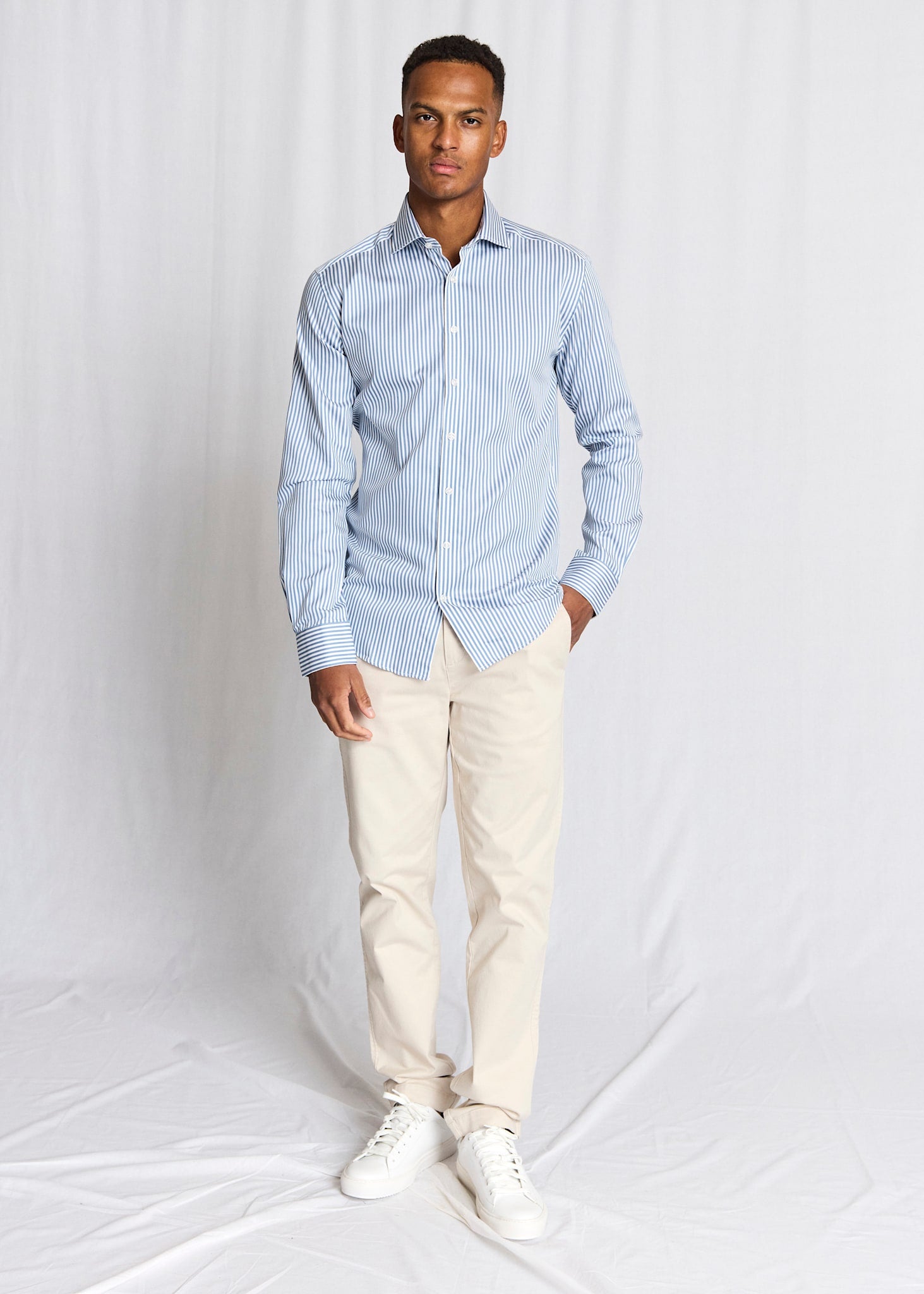 BS Hald Slim Fit Shirt - Blue/White