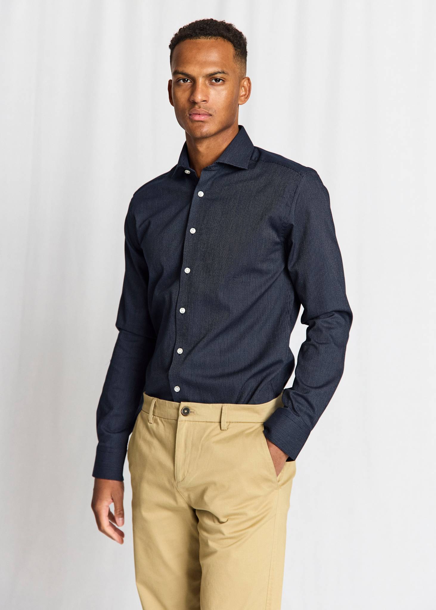 BS Hansen Slim Fit Shirt - Navy