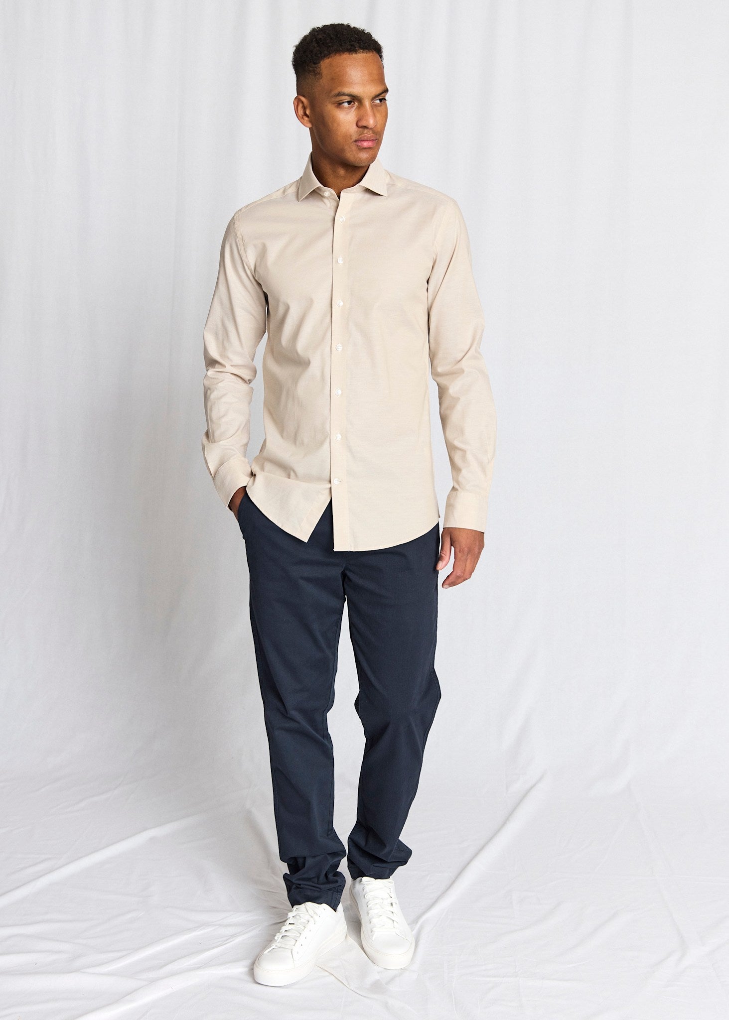 sand dress shirt Proper Cloth Men's Sand Vintage Poplin Sawtooth Western Shirt
