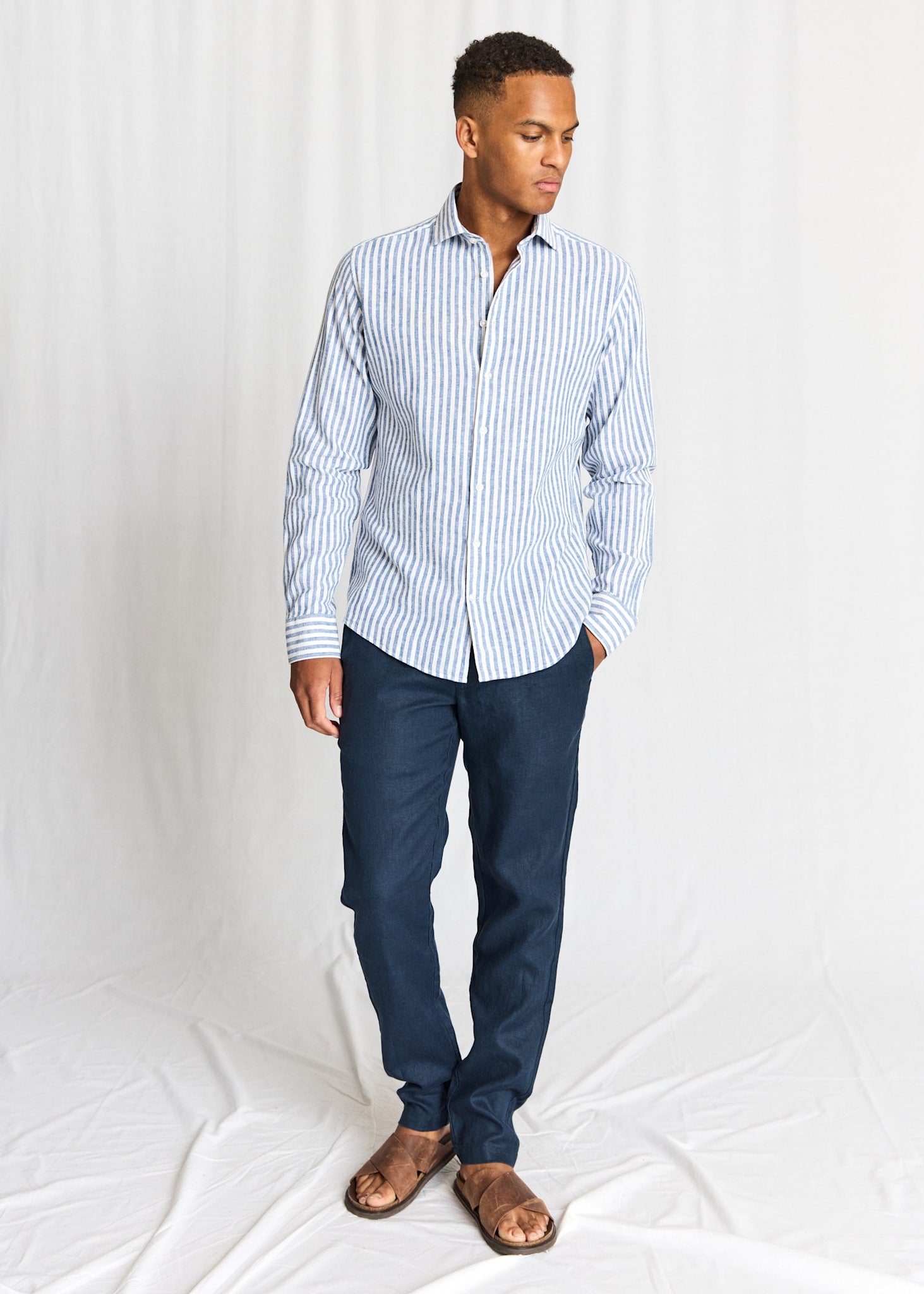 BS Rubio Casual Modern Fit Shirt - Blue/White