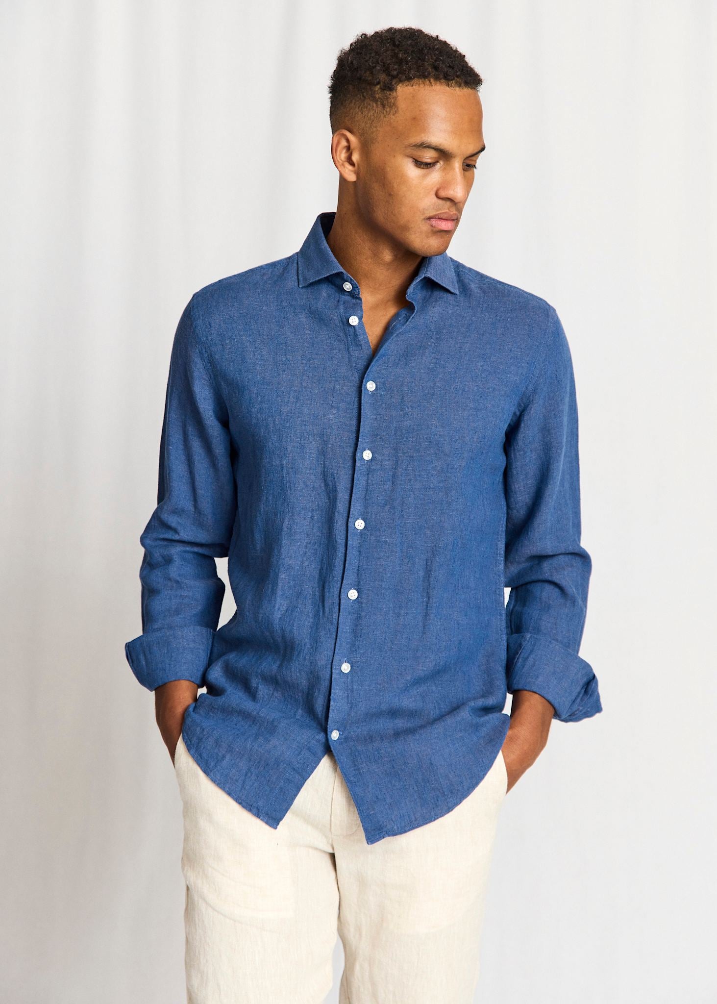 BS Tahaka Casual Modern Fit Shirt - Blue