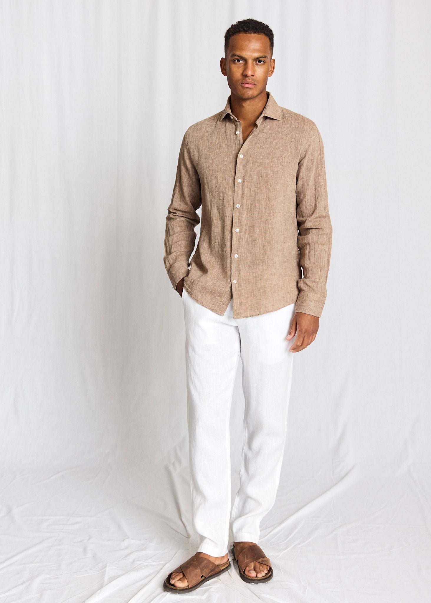 BS Tahaka Casual Modern Fit Shirt - Brown