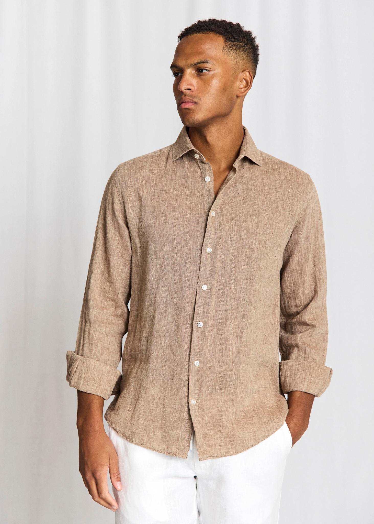 BS Tahaka Casual Modern Fit Shirt - Brown