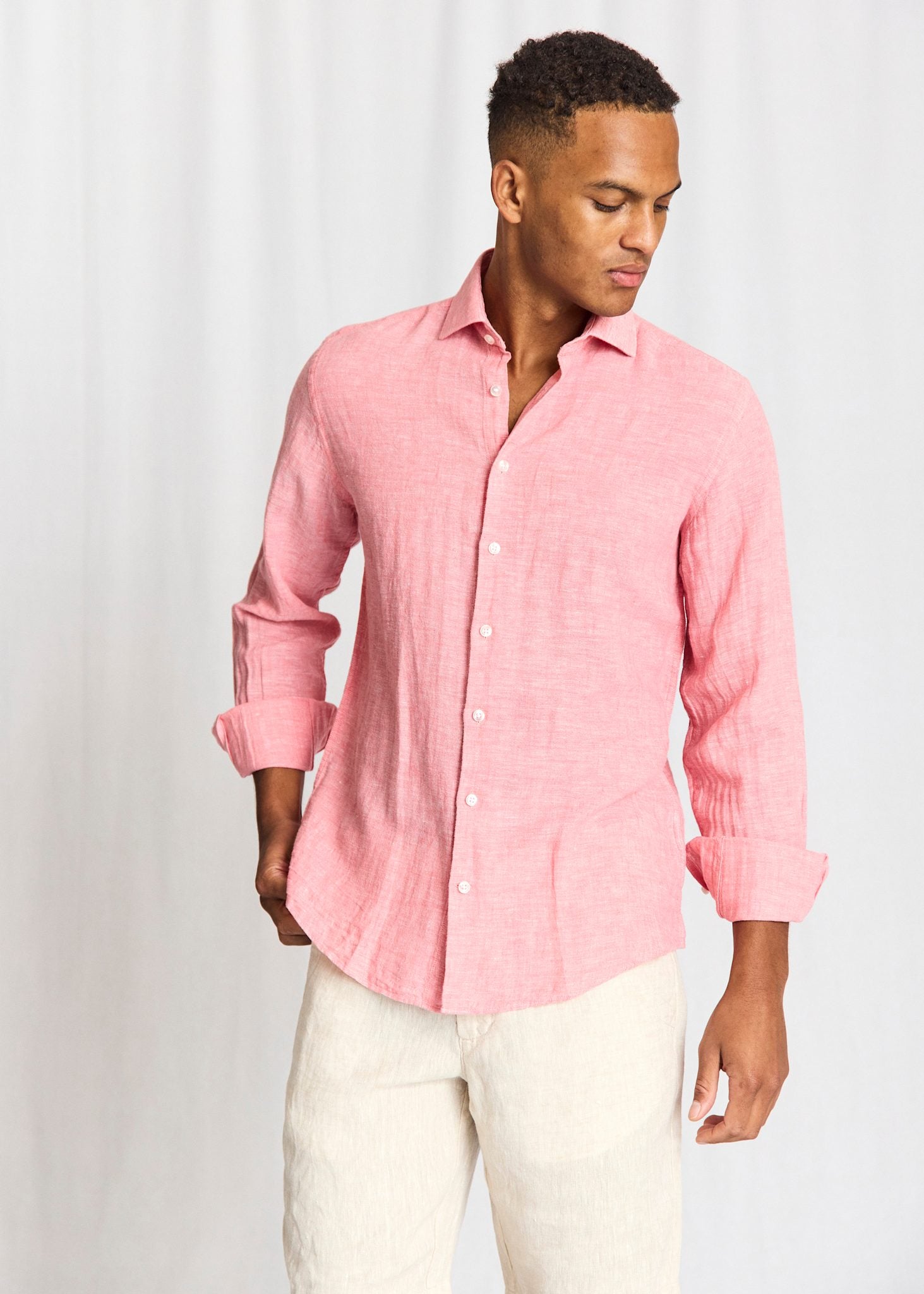BS Tahaka Casual Modern Fit Shirt - Pink