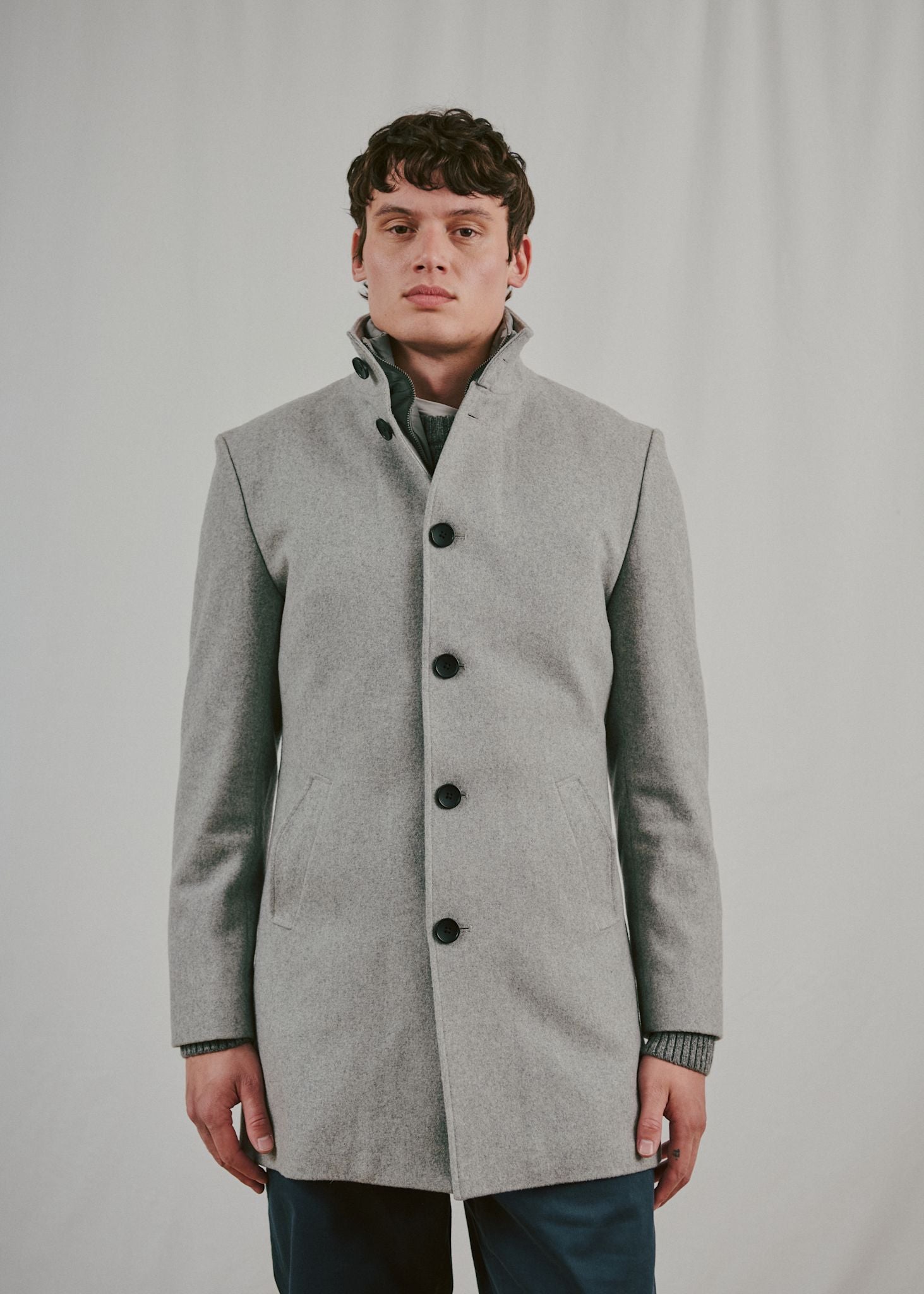 BS Ontario Slim Fit Coat - Light Grey