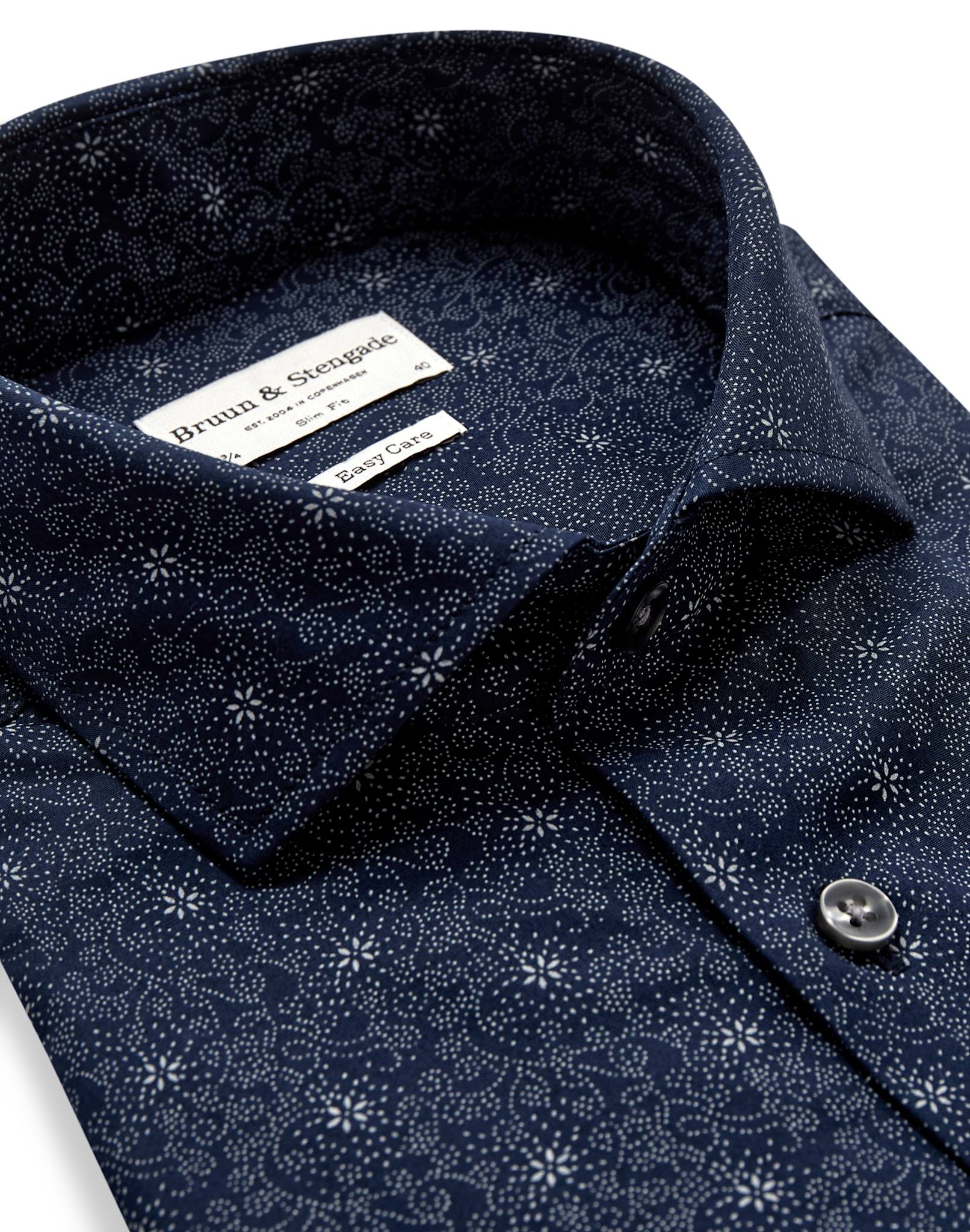 BS Swienty Slim Fit Shirt - Navy