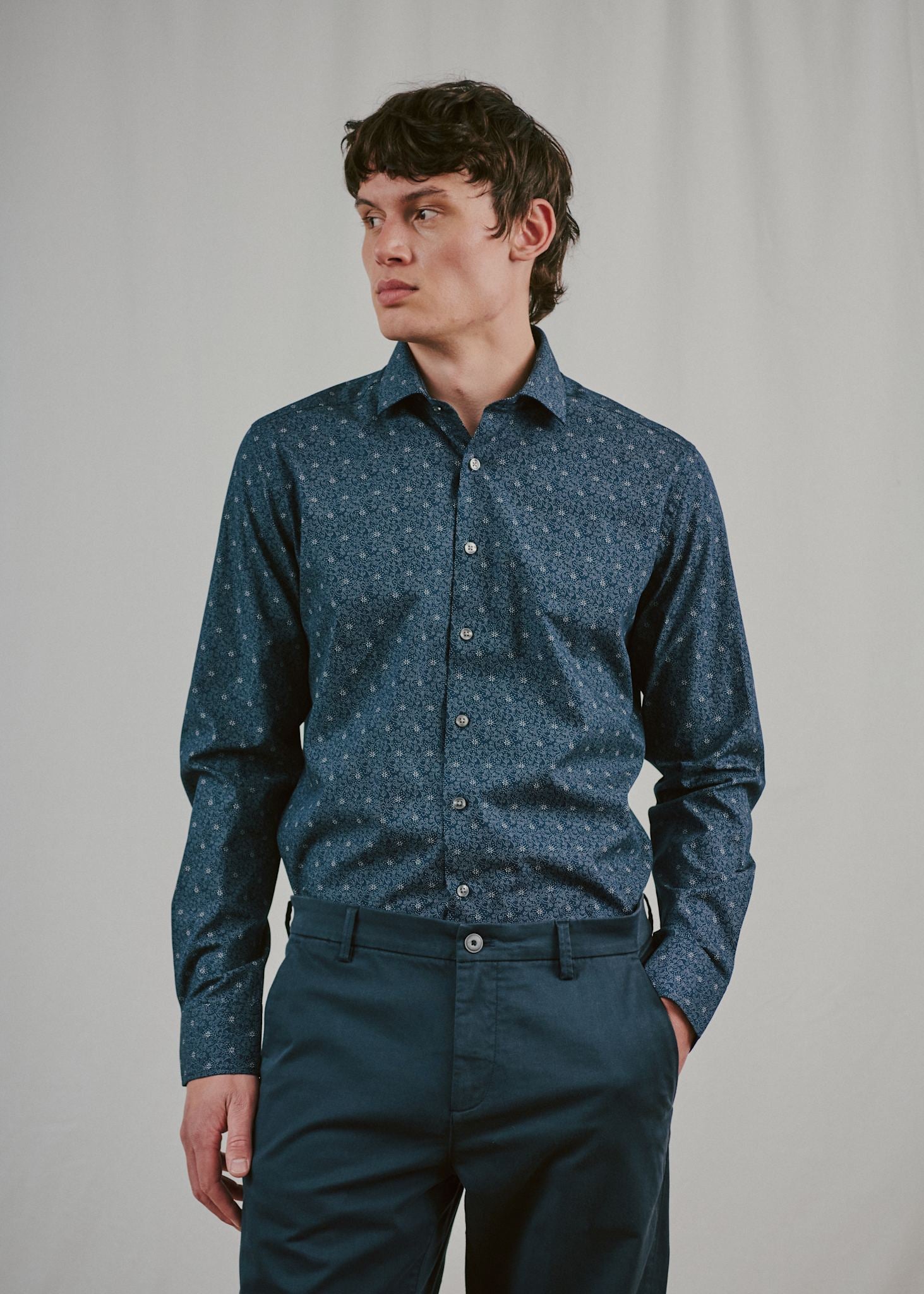 BS Buk Modern Fit Shirt - Navy