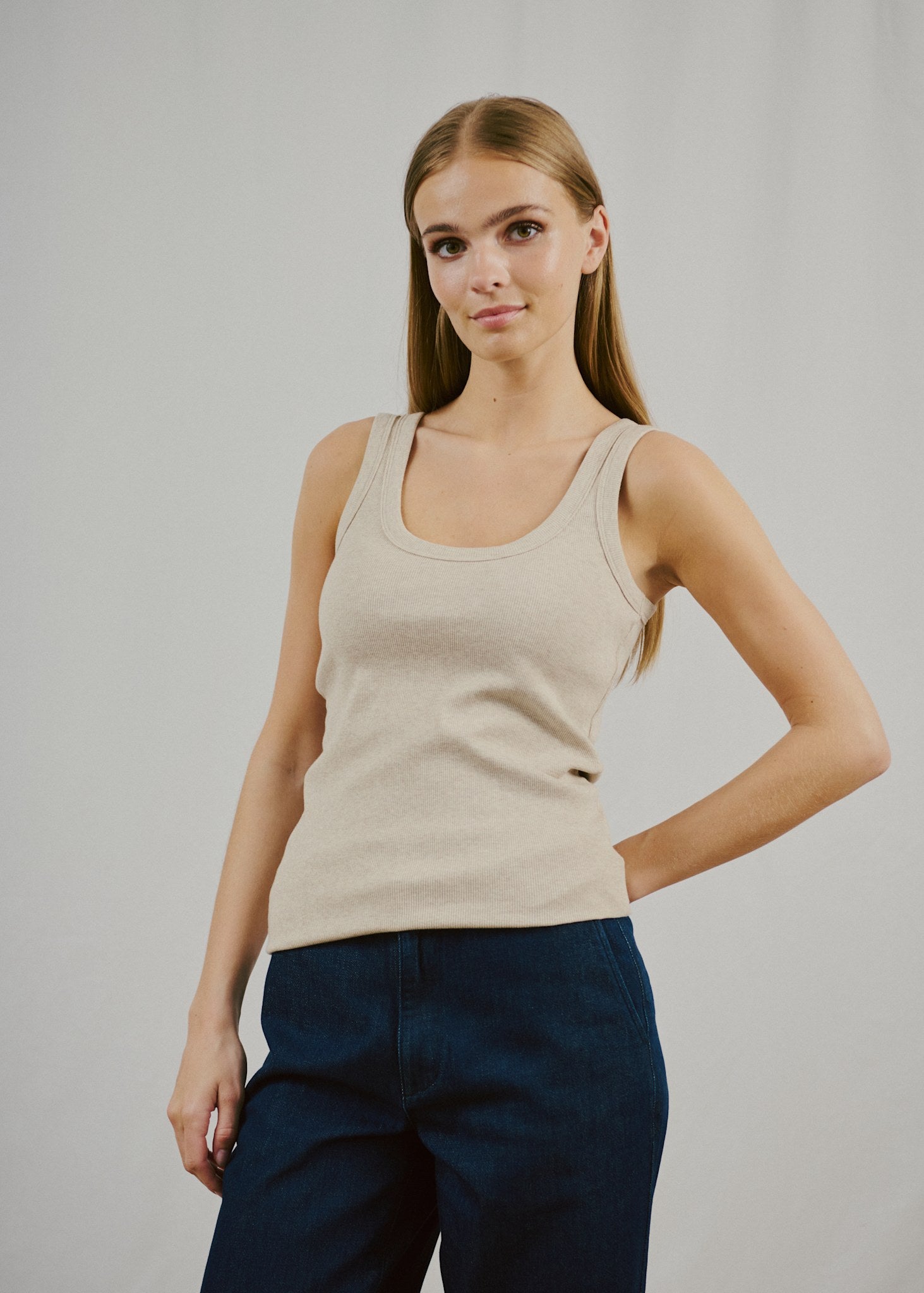 BS Charlotte Regular Fit Top - Sand