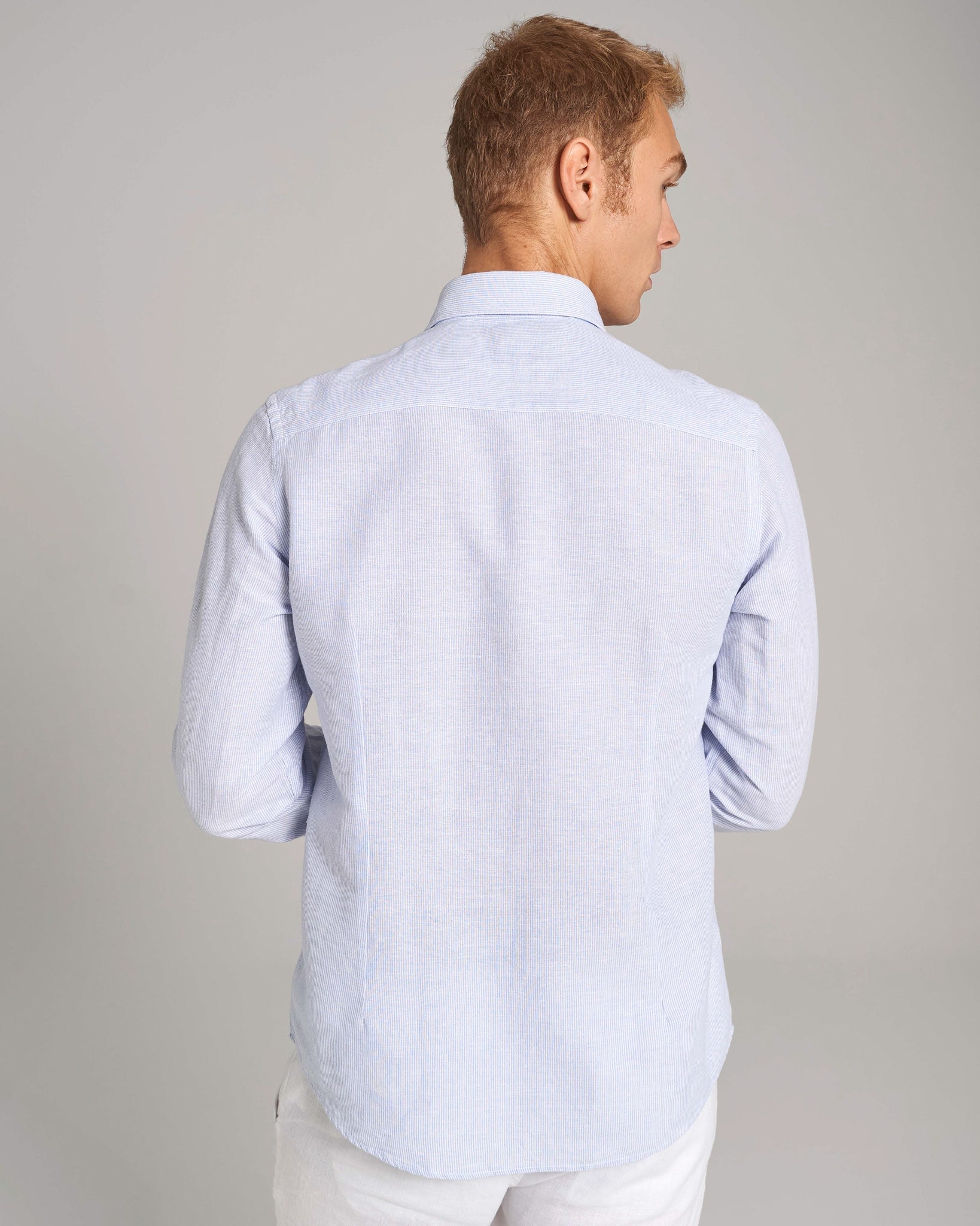 BS Fernando Casual Modern Fit Skjorte - Light Blue/White