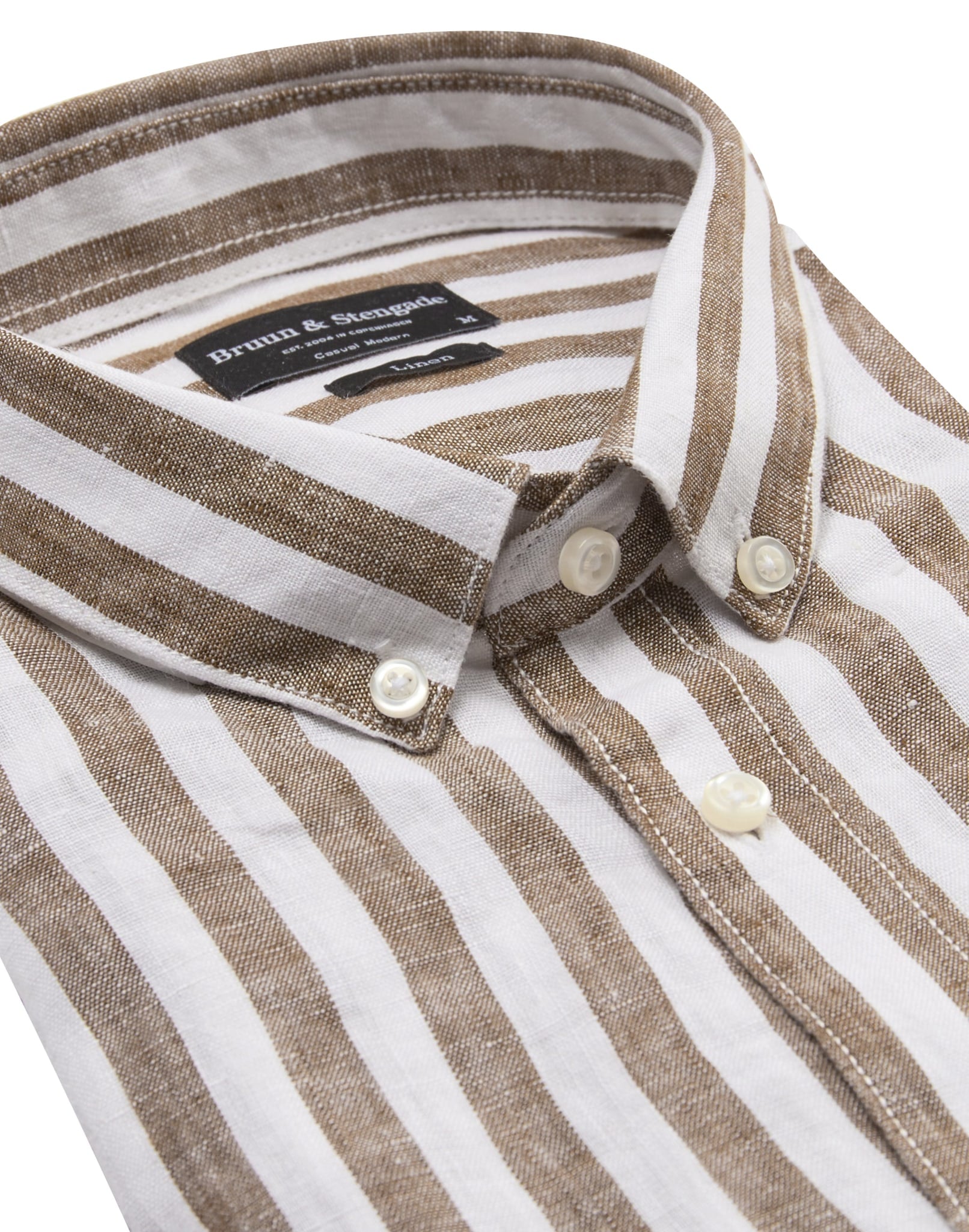 BS Esteban Casual Modern Fit Skjorte - Ochre/White
