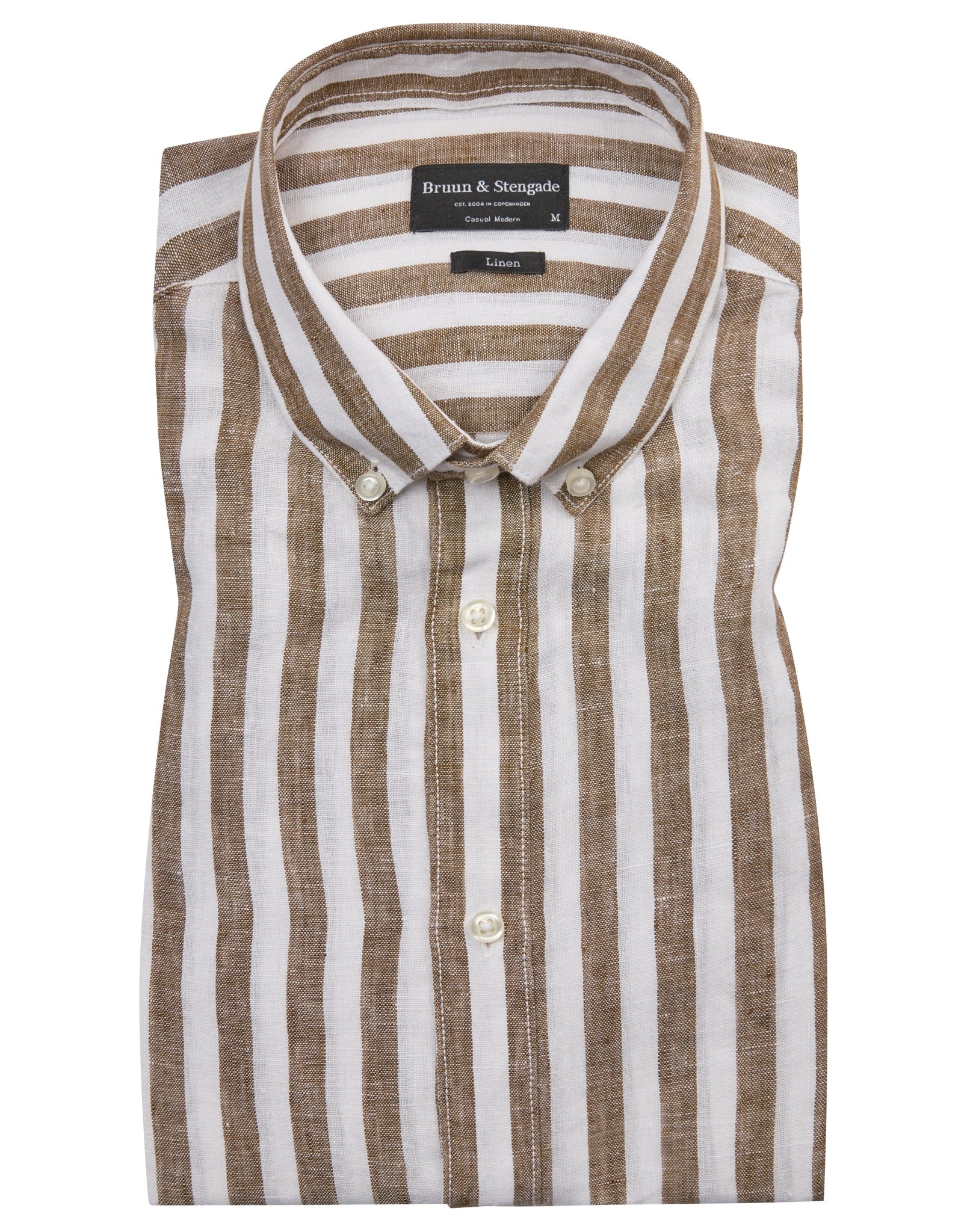 BS Esteban Casual Modern Fit Skjorte - Ochre/White