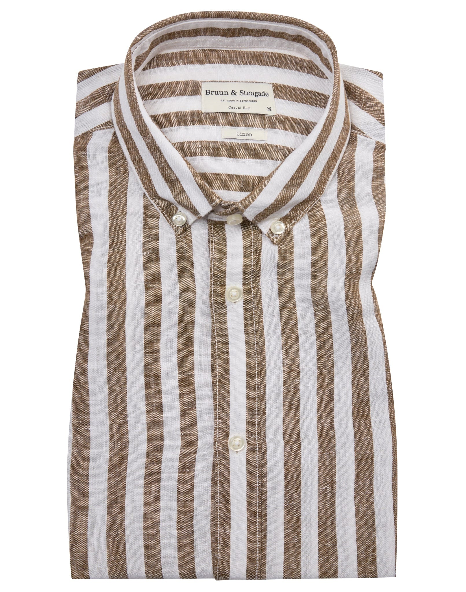 BS Ocon Casual Slim Fit Skjorte - Ochre/White