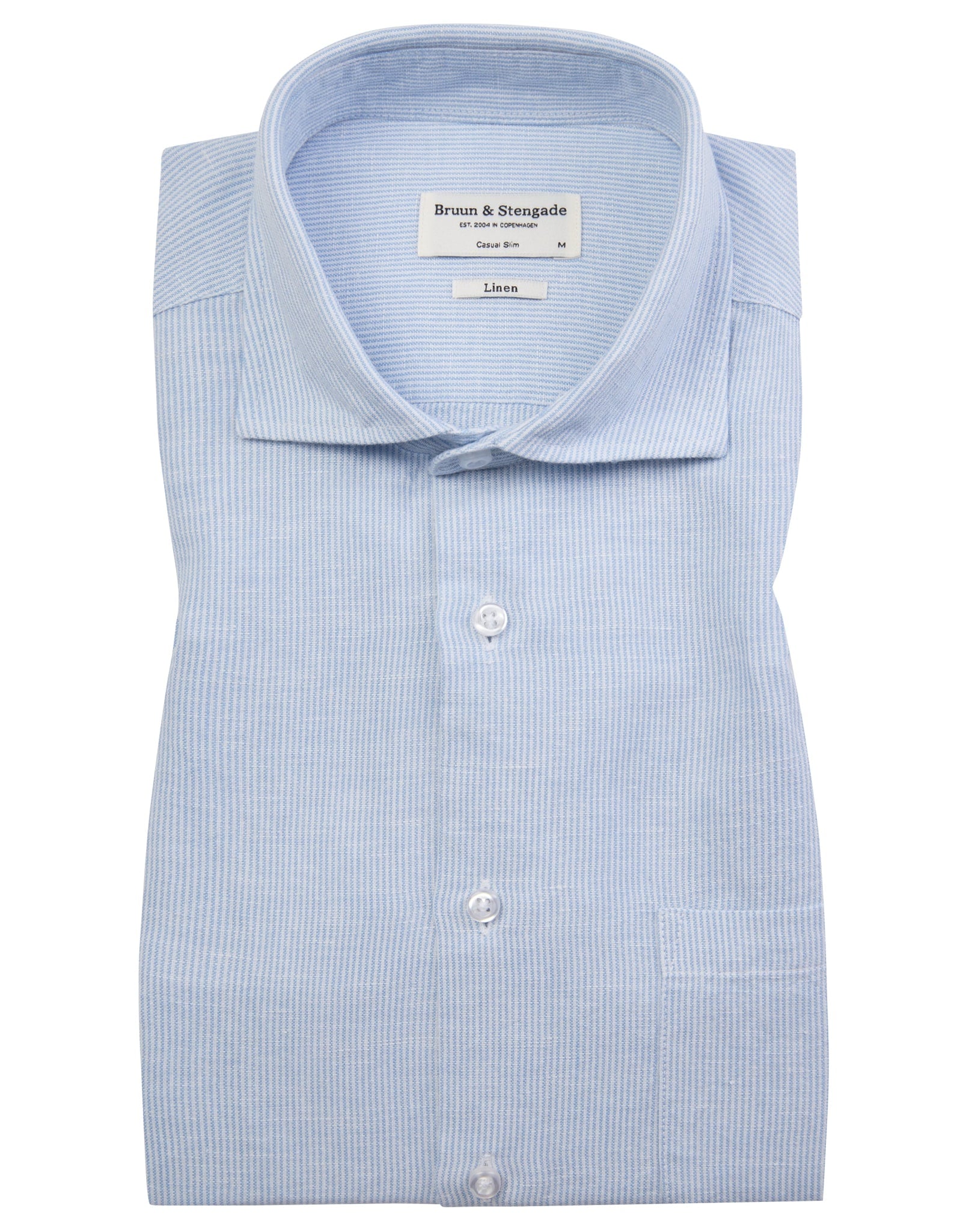 BS Alonso Casual Slim Fit Skjorte - Light Blue/White