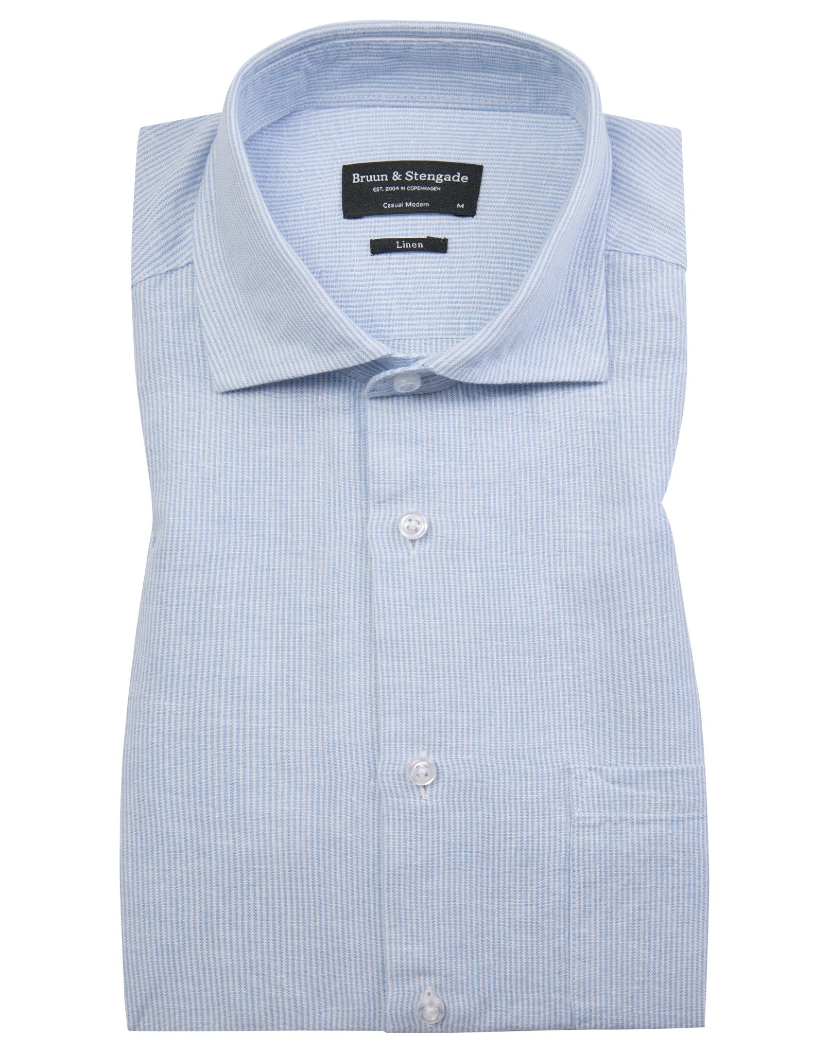 BS Fernando Casual Modern Fit Skjorte - Light Blue/White