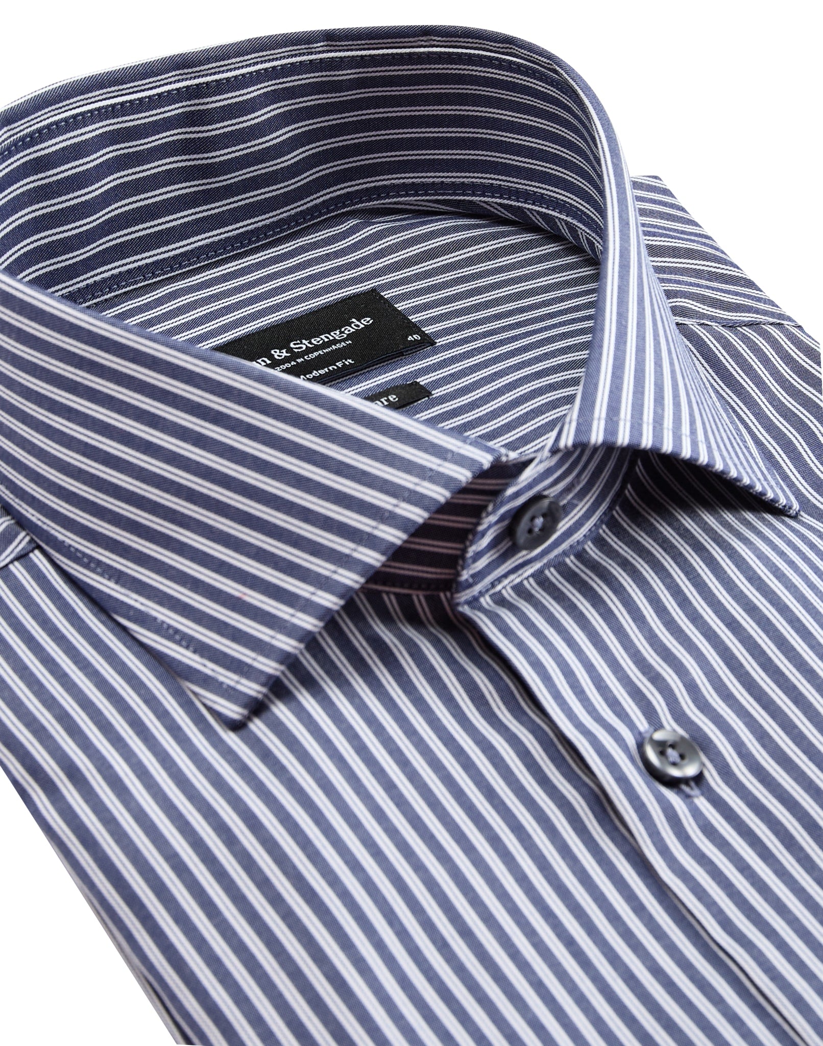 BS Lobont modern fit Skjorte - Dark Blue/White
