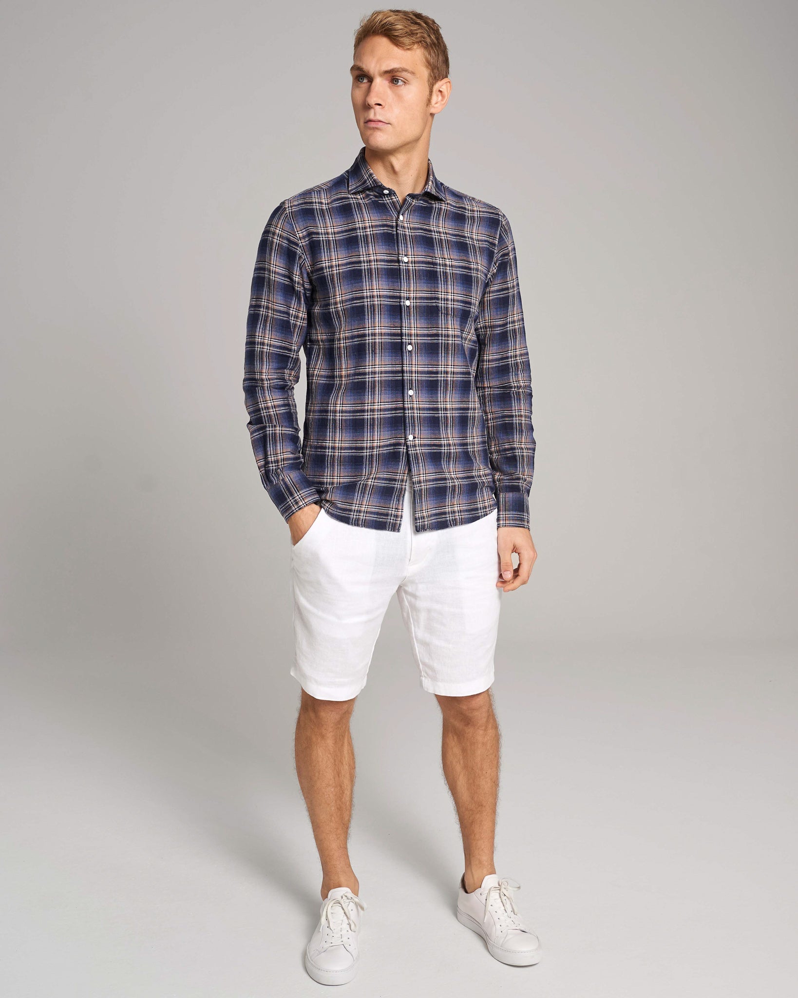 BS Pierre Casual Modern Fit Skjorte - Dark Blue