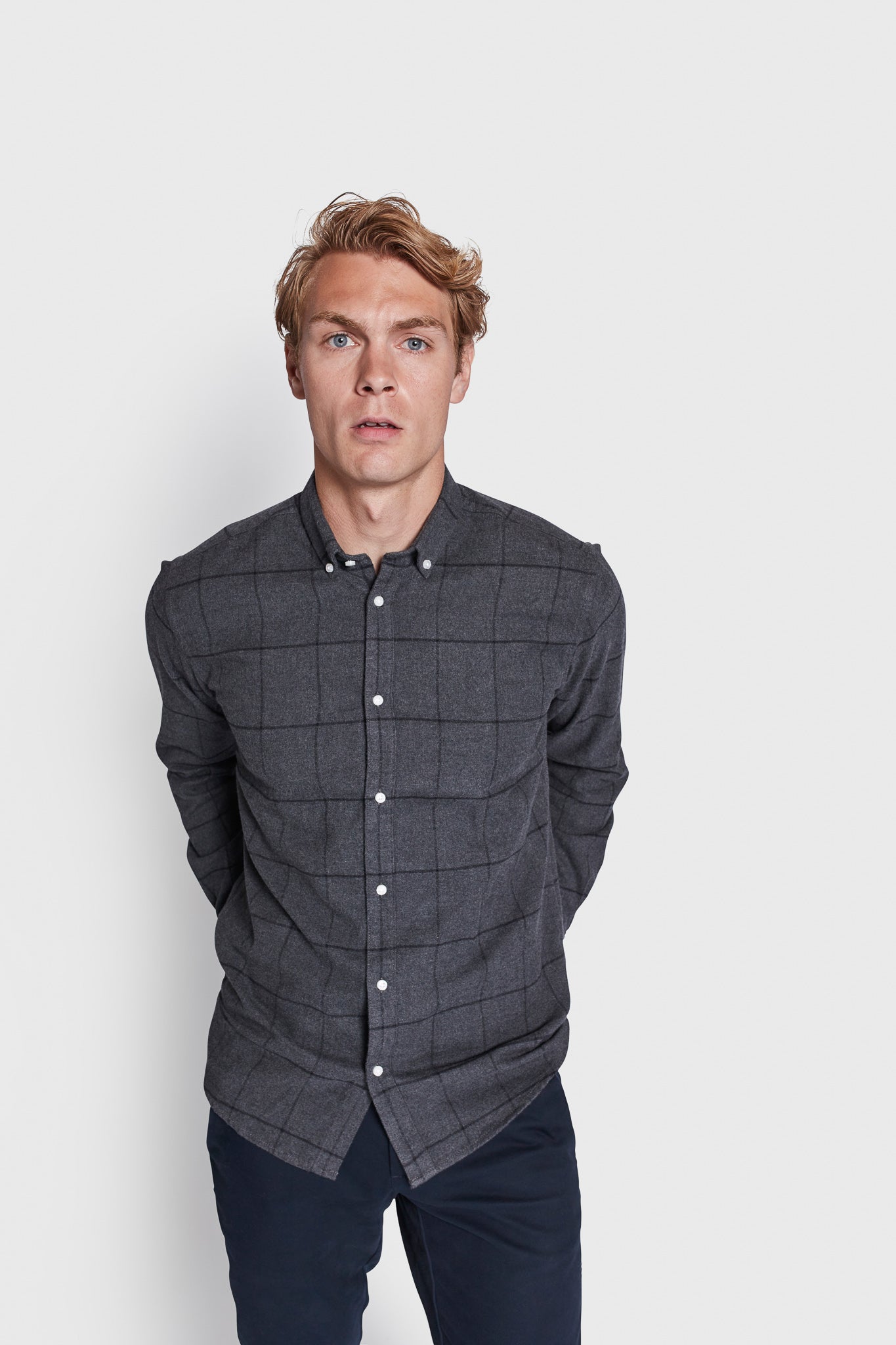 BS Sanneh Casual Modern Fit Skjorte - Dark Grey